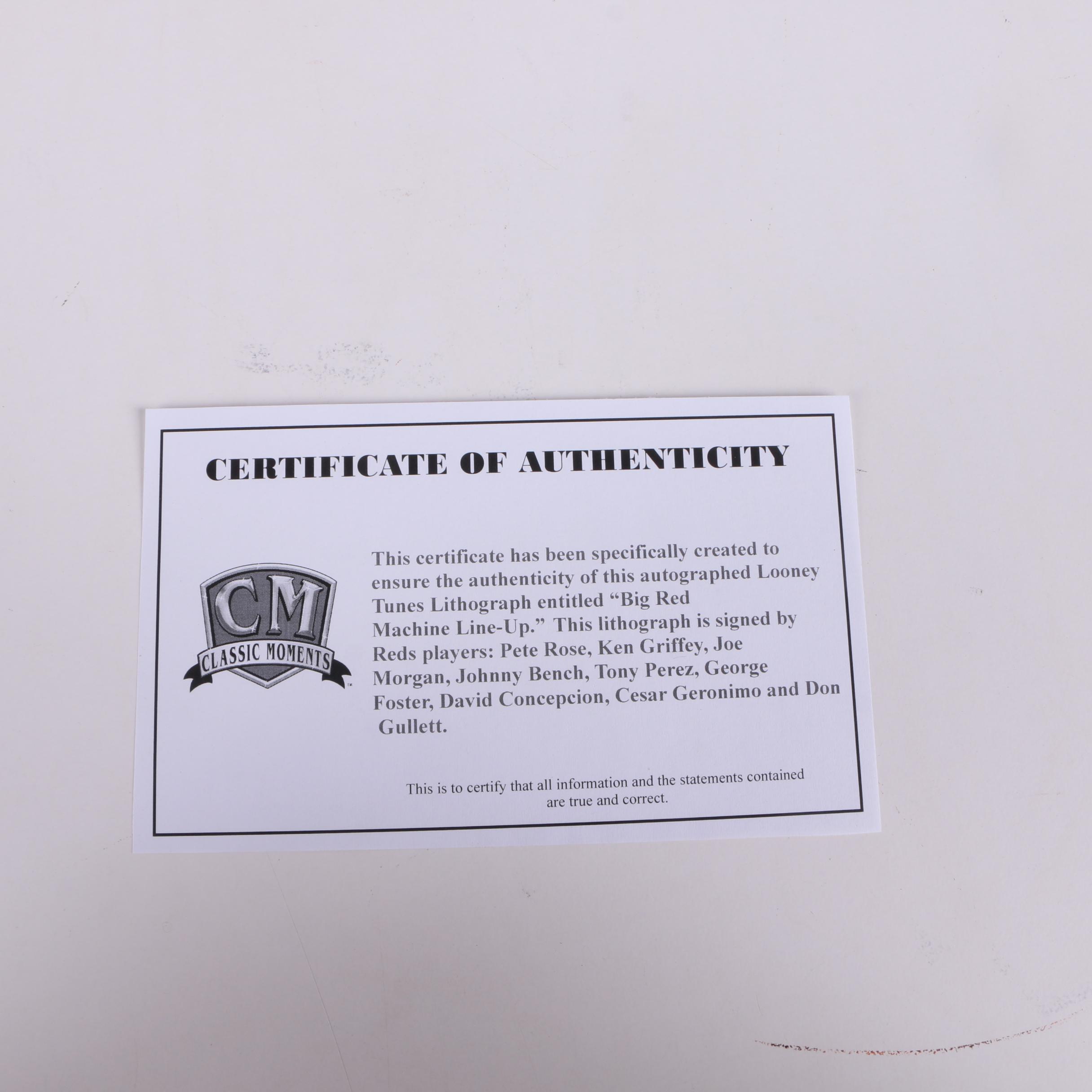 Autographed Limited Edition Offset Lithograph "The Big Red Machine"