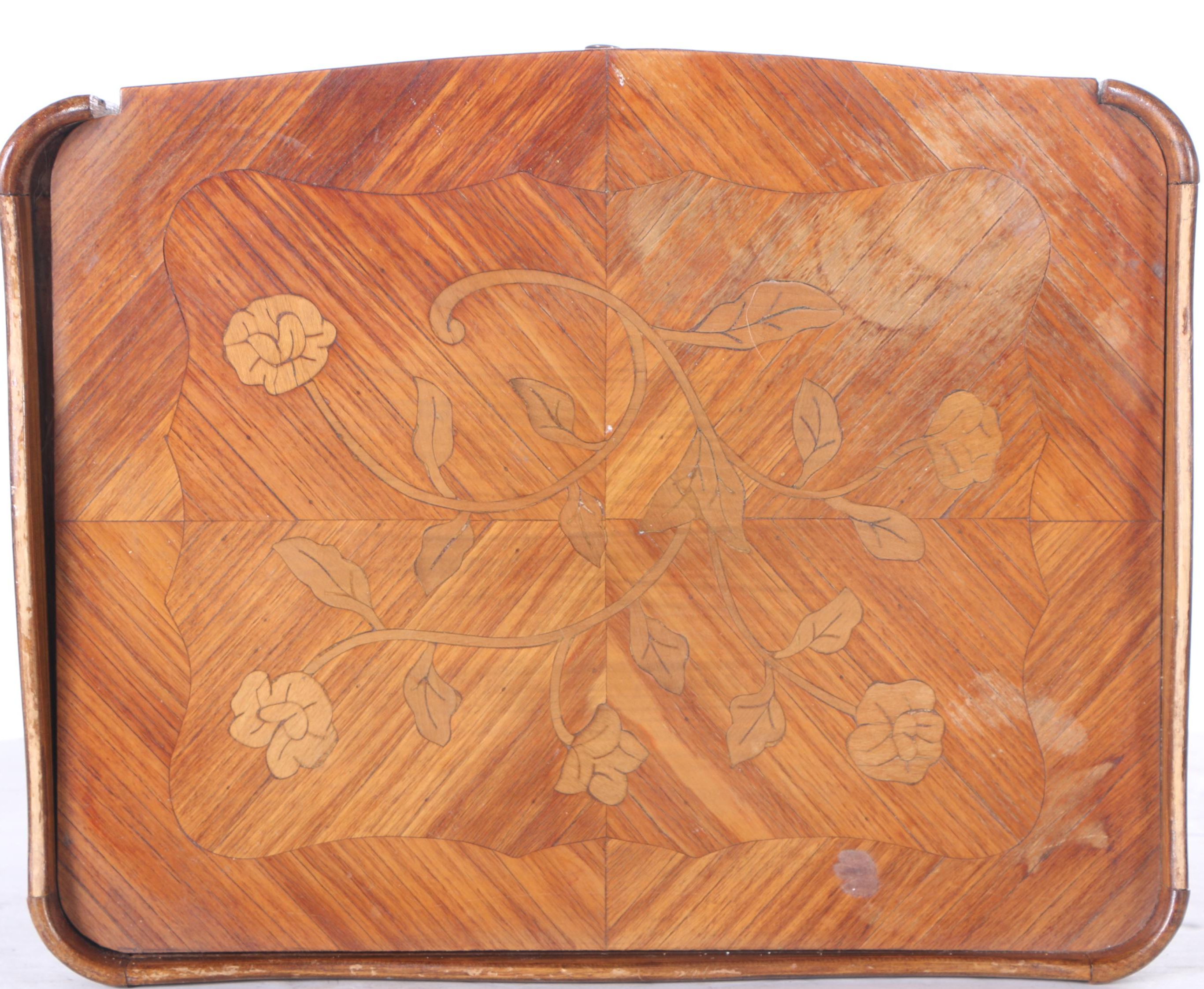 Vintage Louis XV Style Marquetry Side Table