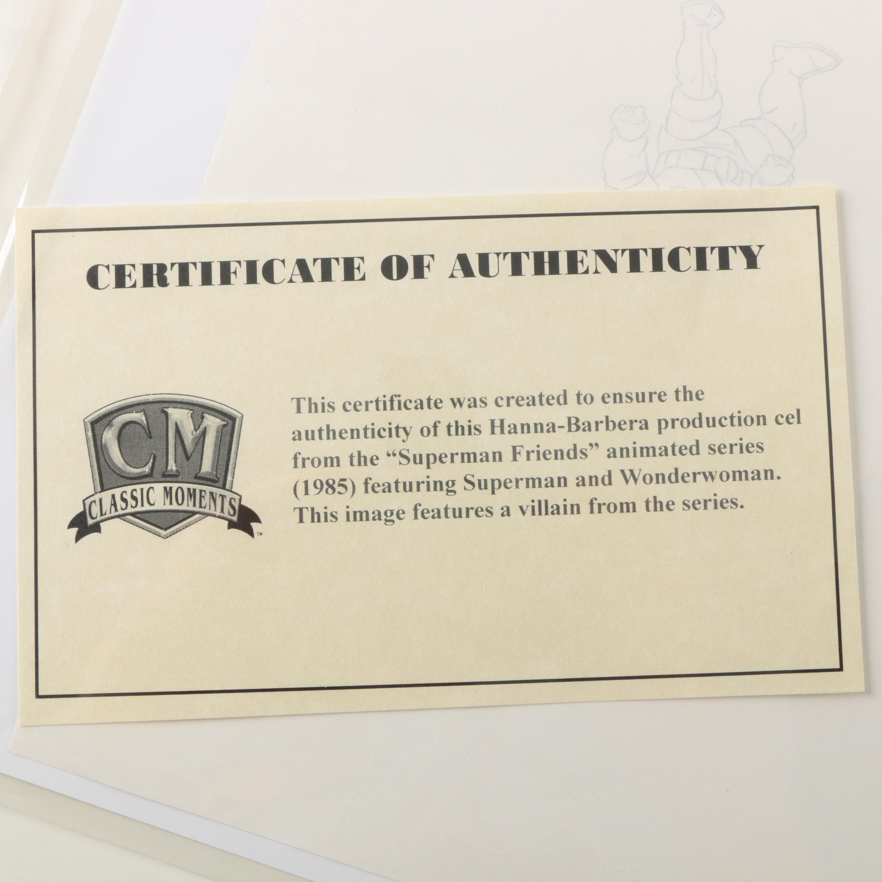 Production Cels Featuring Characters From "Superman Friends"