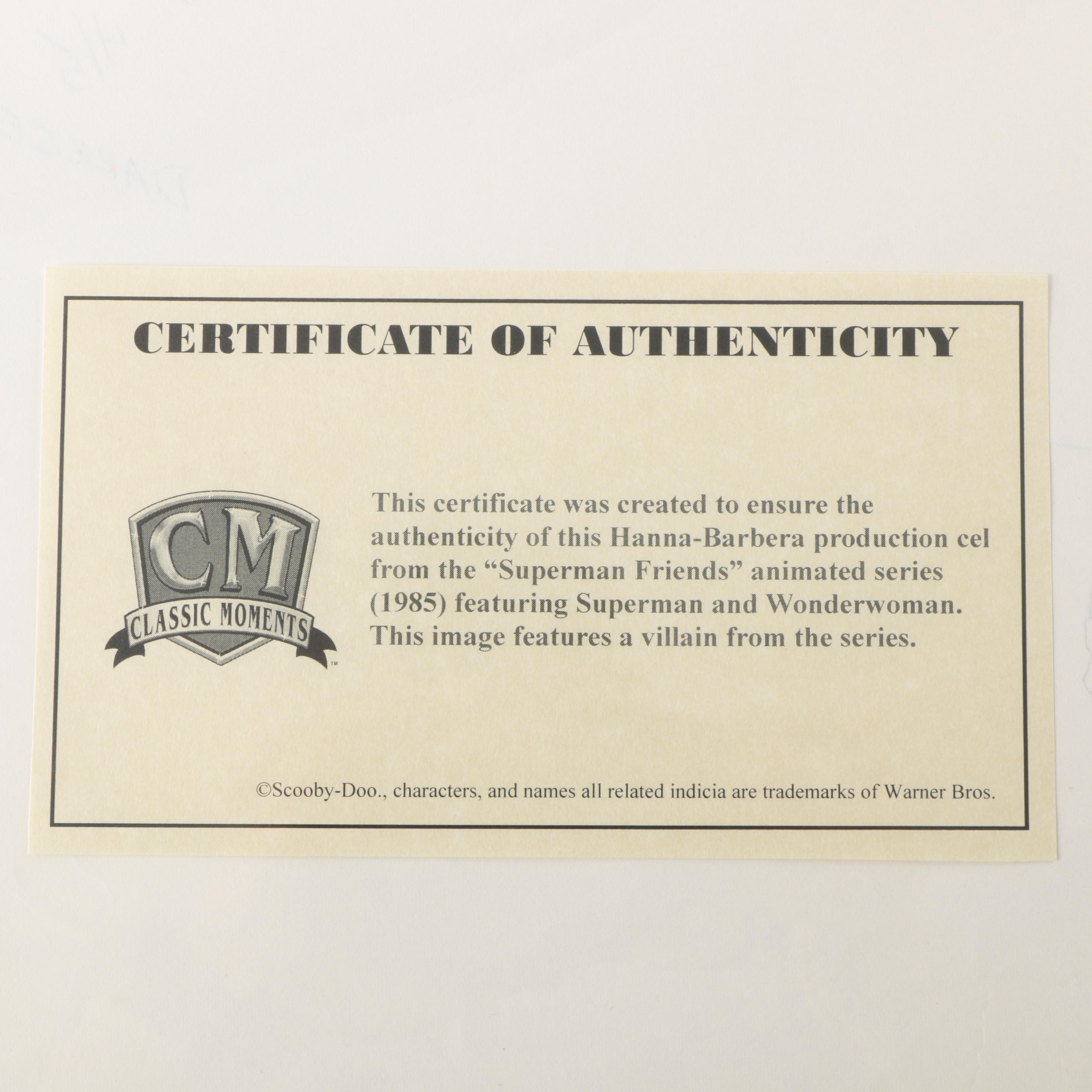 Production Cels Featuring Characters From "Superman Friends"