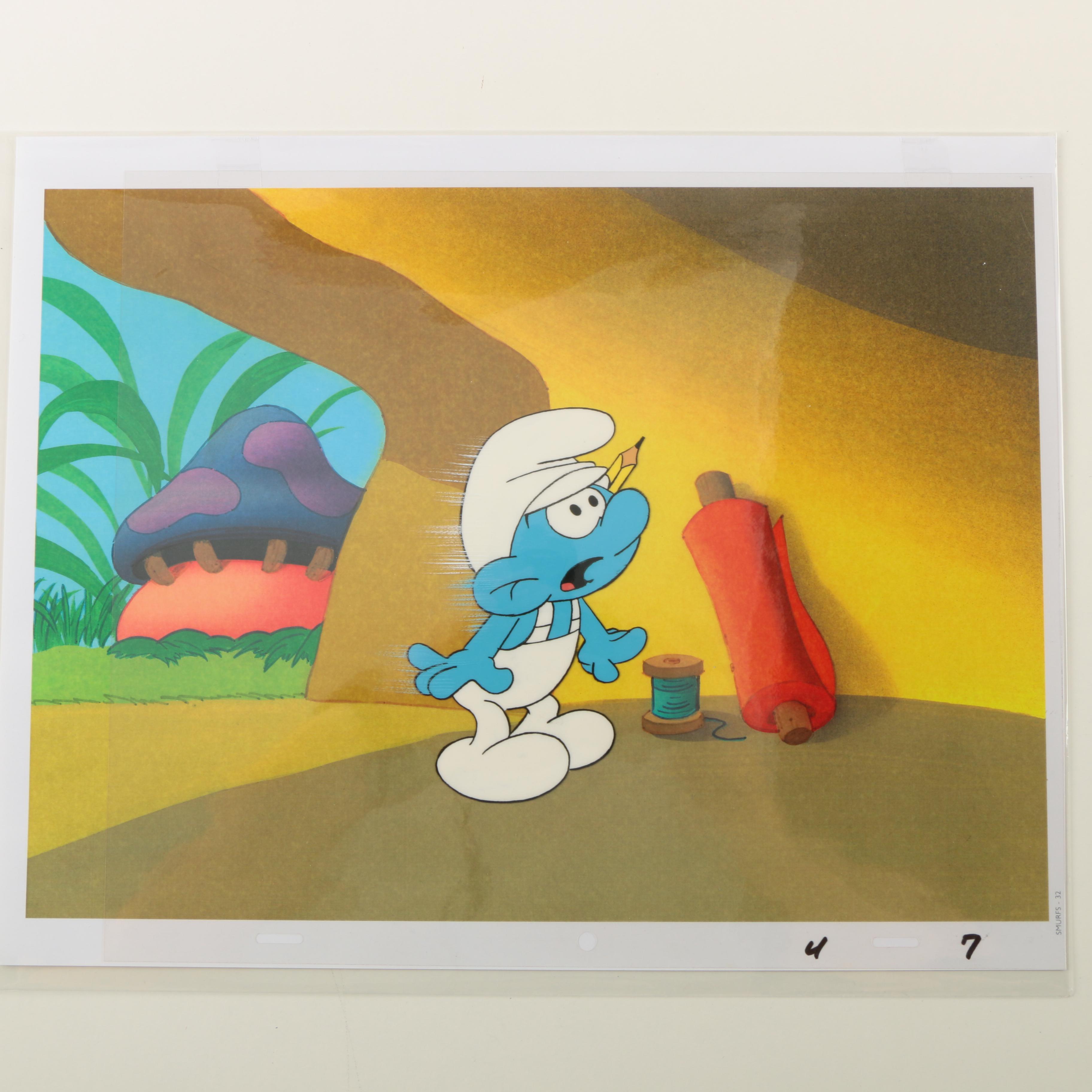 Smurfs Production Cel Collection Including Original Master Background