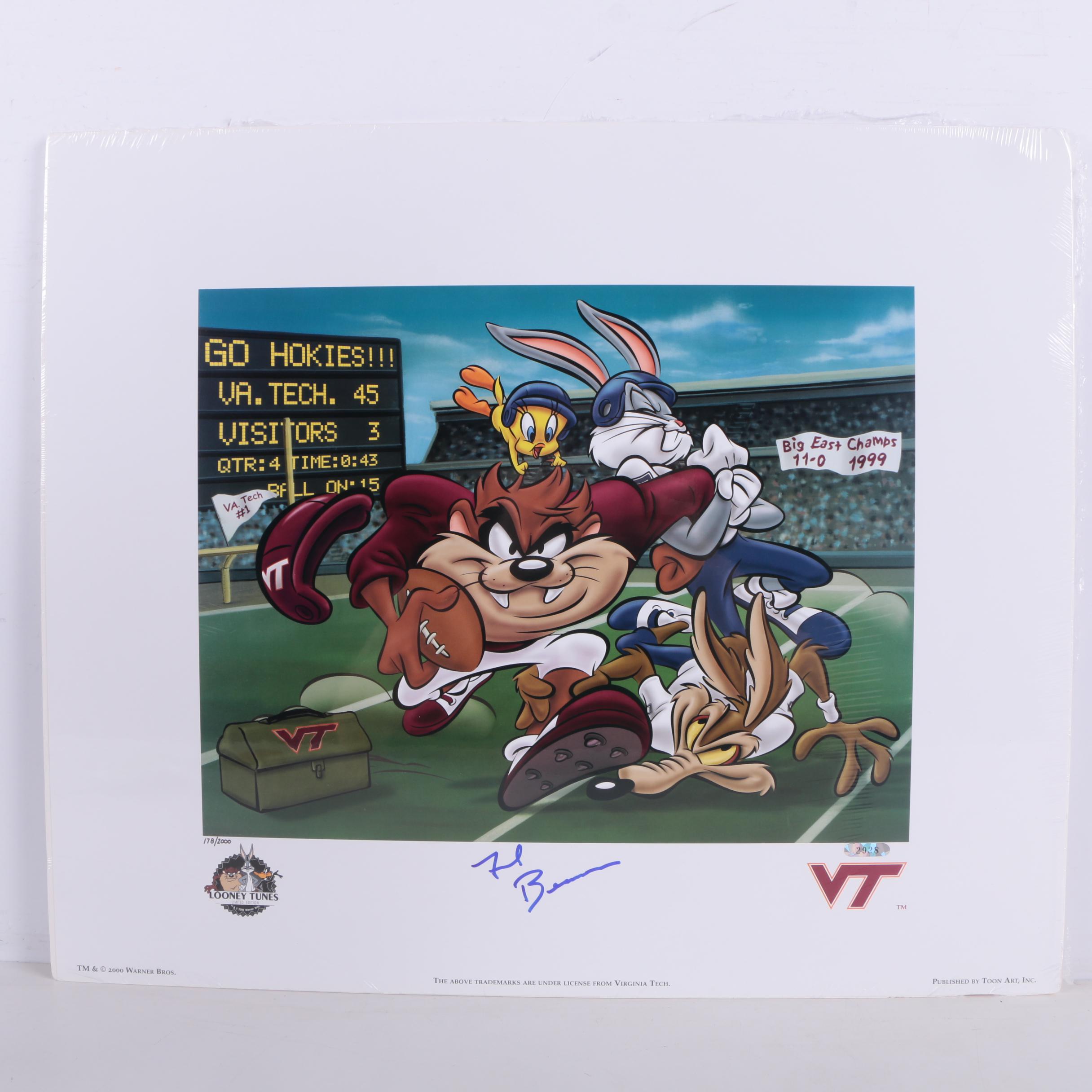 Autographed Limited Edition Offset Lithograph "Go Hokies"