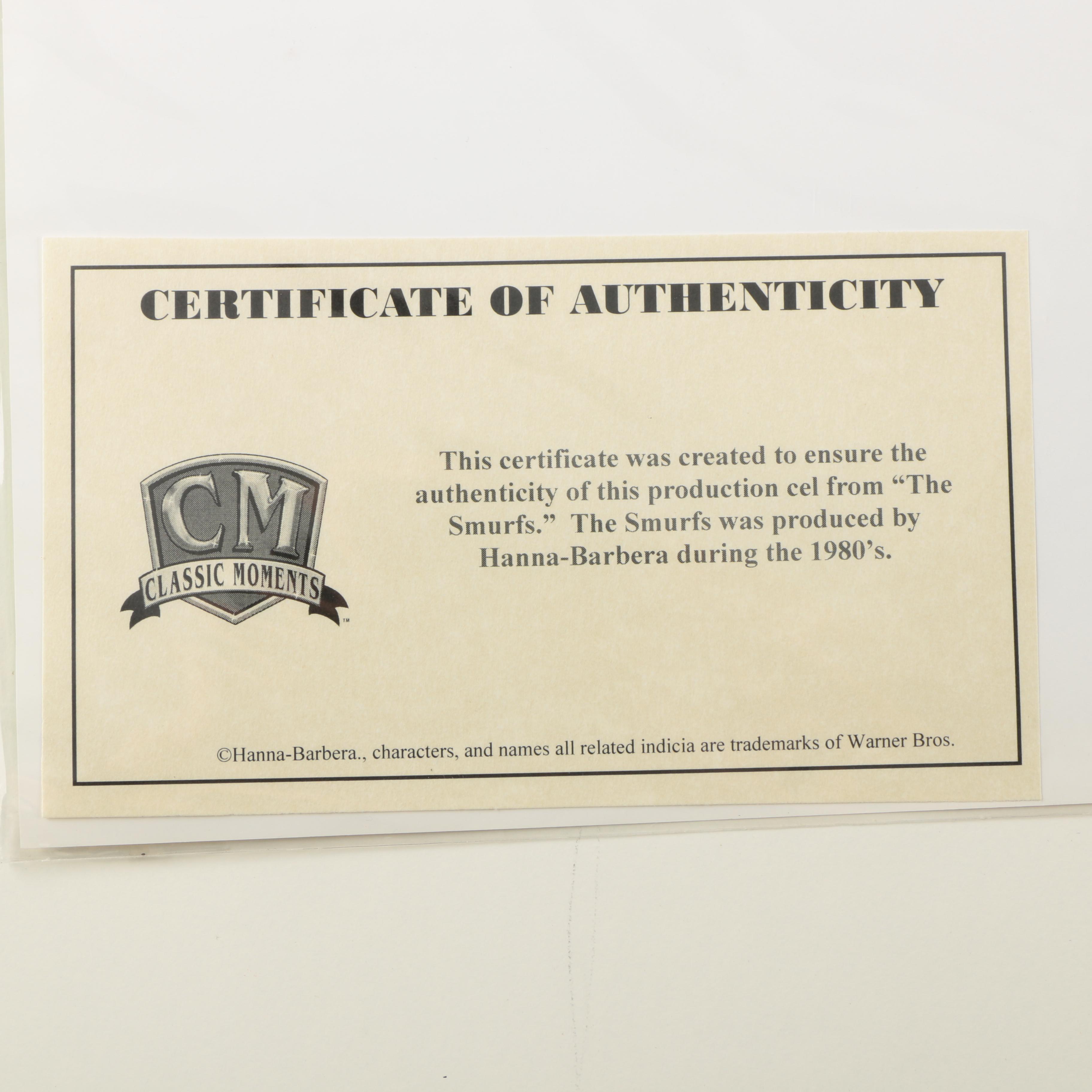 Smurfs Production Cel Collection Including Original Master Background