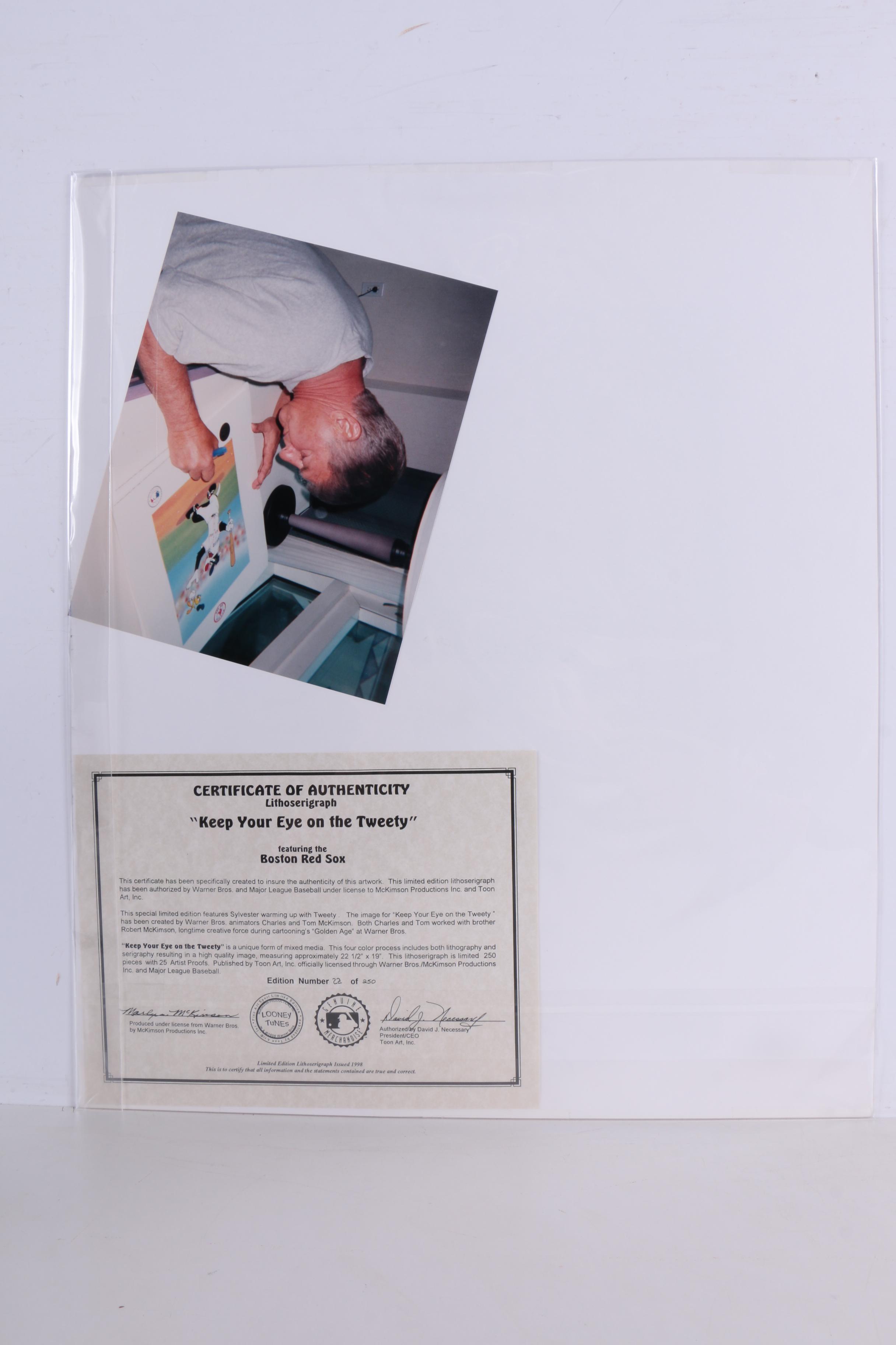 Limited Edition Boston Red Sox Lithoserigraph "Keep Your Eye on the Tweety"