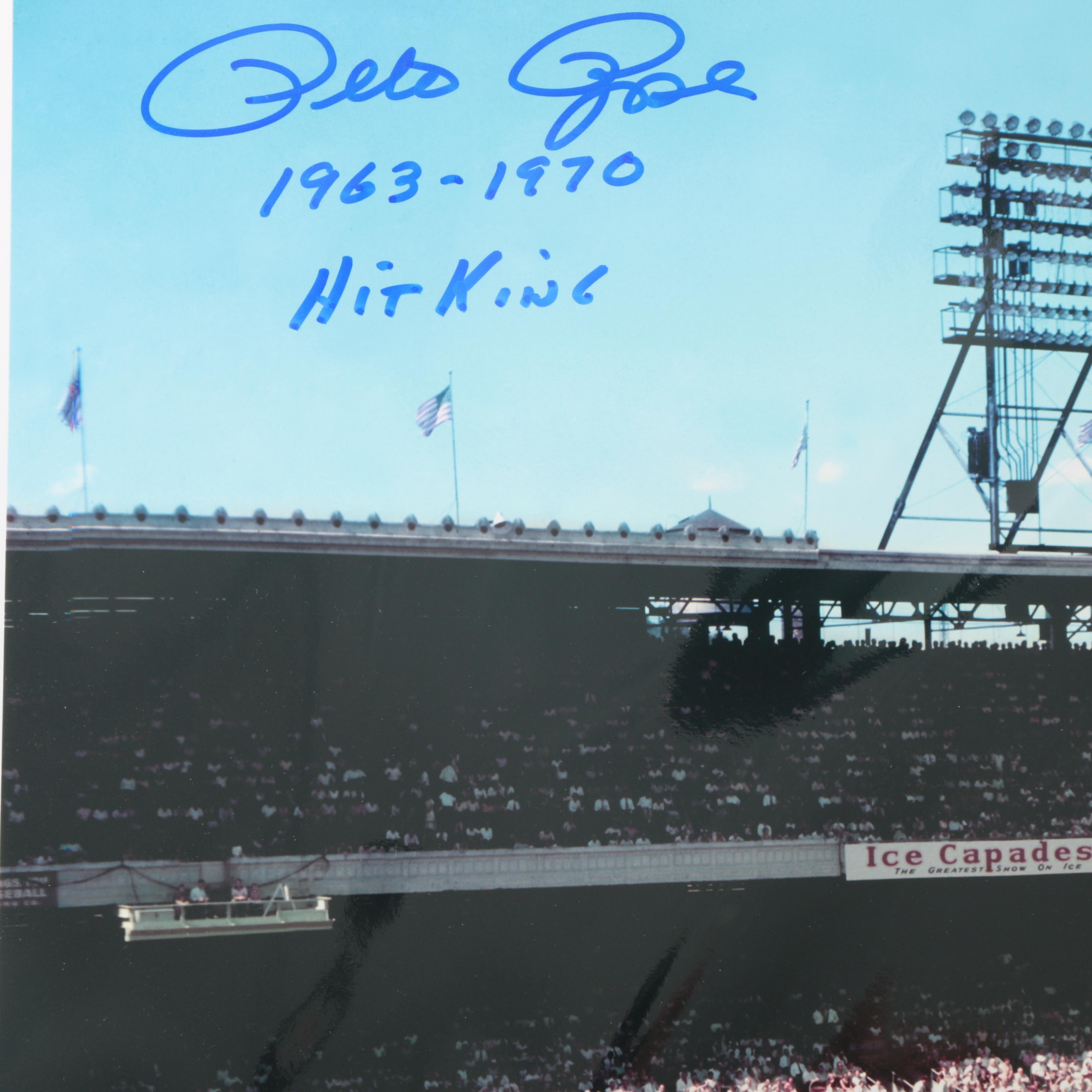 Fuji Crystal Photograph of Crosley Field Signed by Rose, Bench and Perez