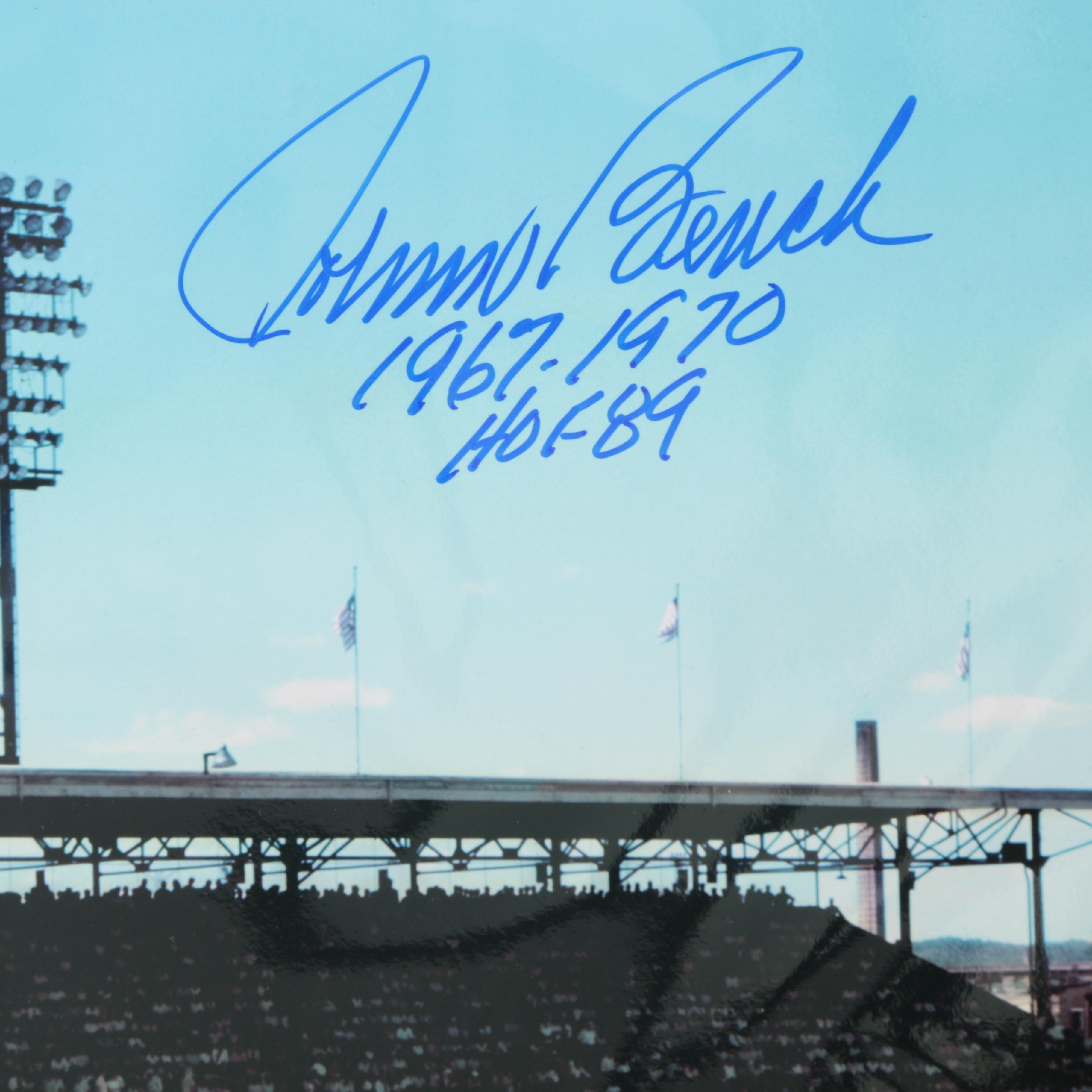 Fuji Crystal Photograph of Crosley Field Signed by Rose, Bench and Perez