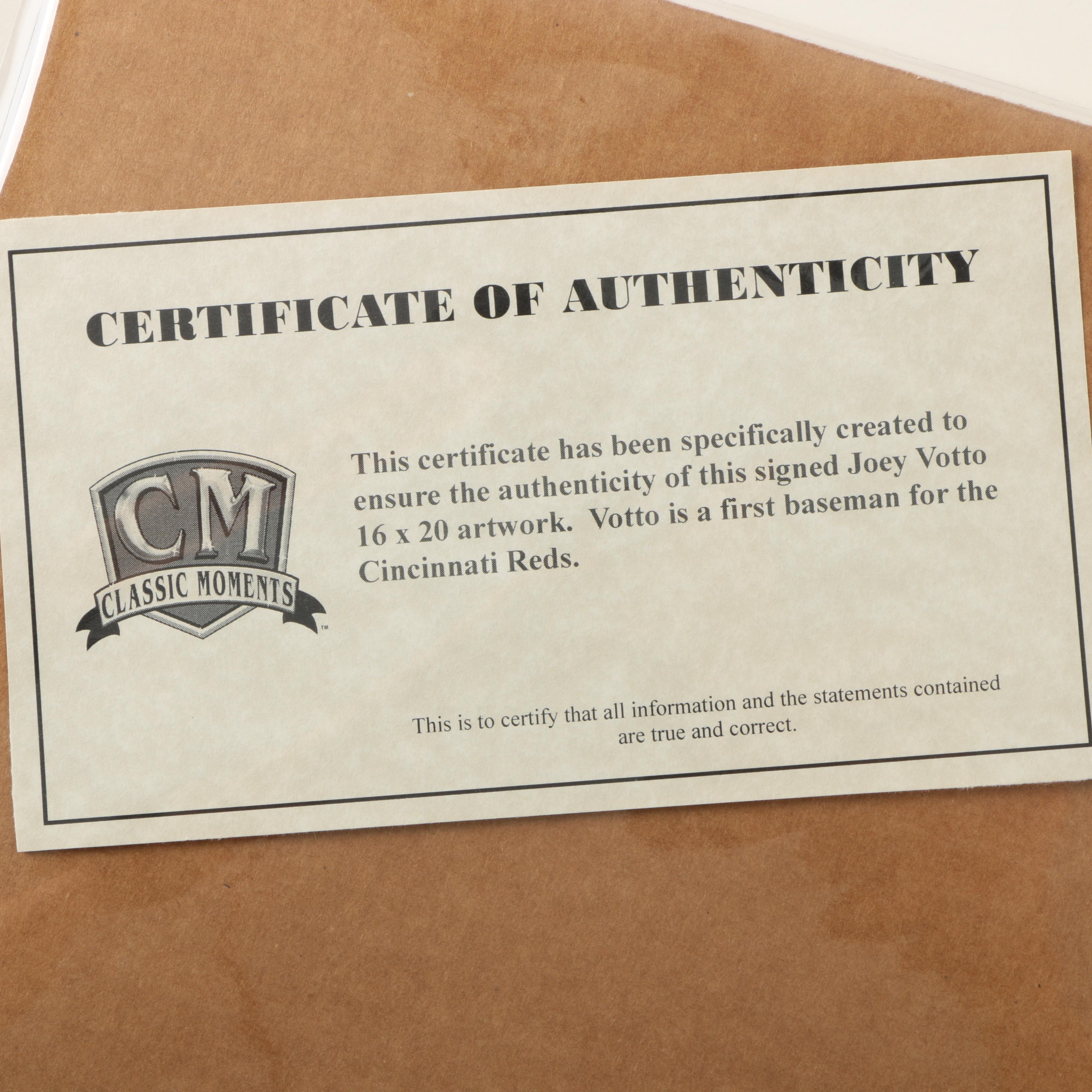 Joey Votto Autographed Cincinnati Reds Montage