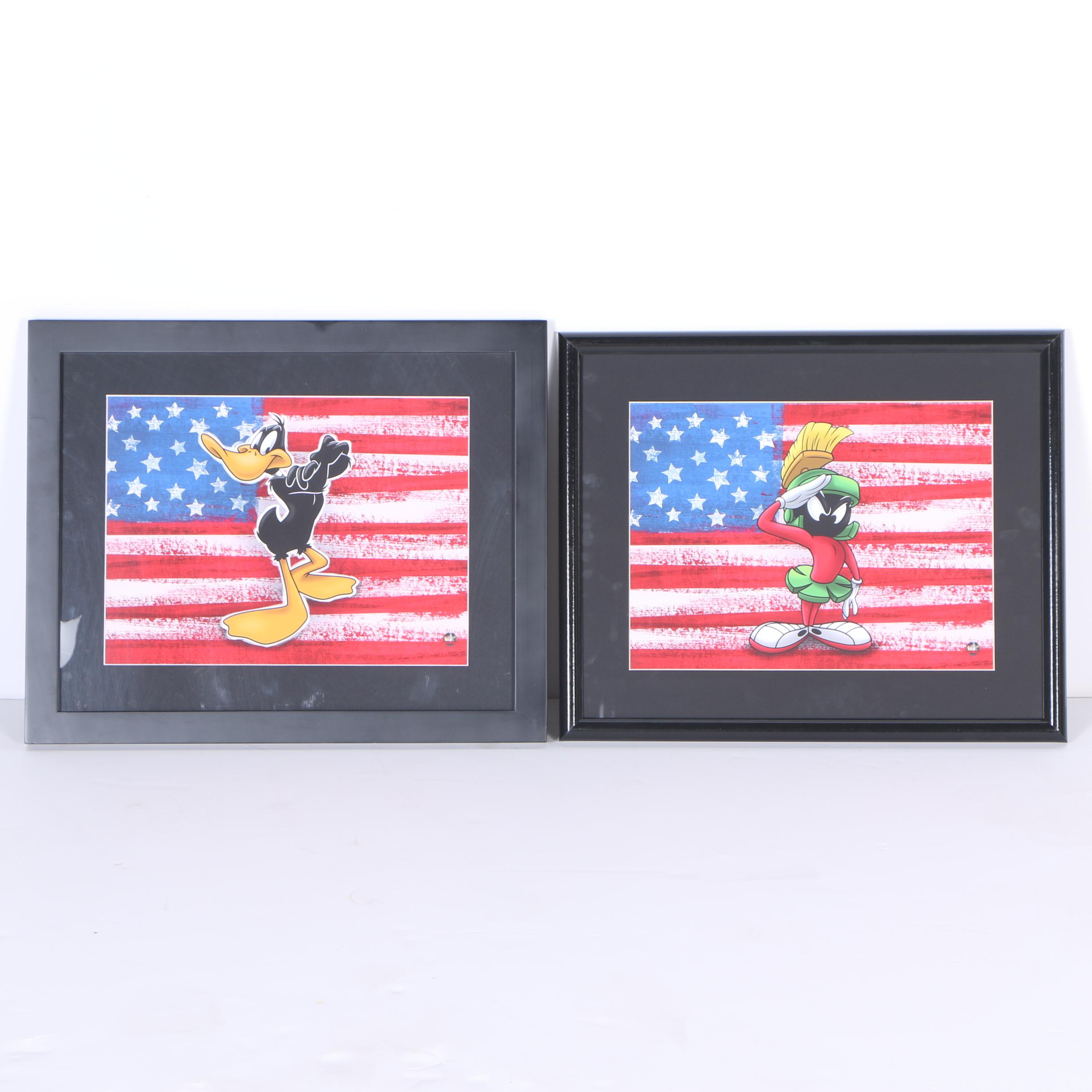 Warner Bros Limited Edition Giclees "Patriotic Marvin" and "Patriotic Daffy"