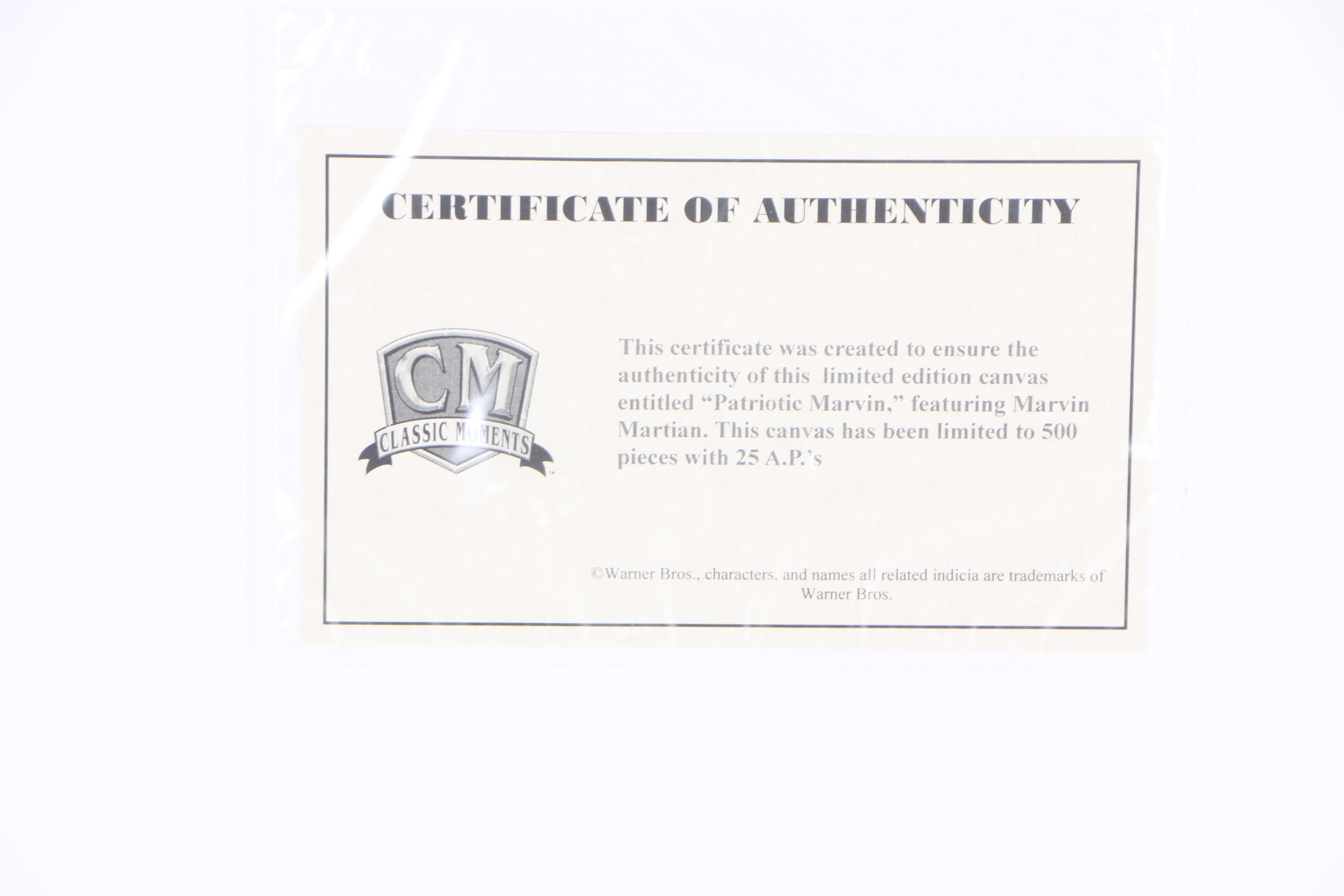 Warner Bros Limited Edition Giclees "Patriotic Marvin" and "Patriotic Daffy"