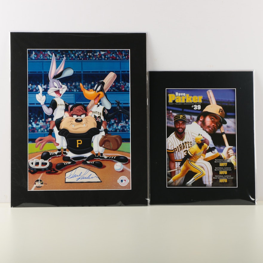 Limited Edition Offset Lithograph "At The Plate" and Dave Parker Photo