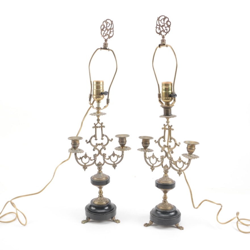 Scrollwork  Candelabra Table Lamps