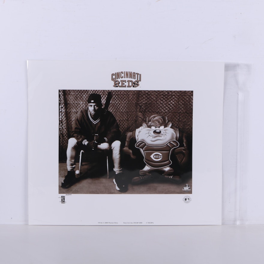 Limited Edition Cincinnati Reds-Themed Offset Lithograph "Taz and Junior"