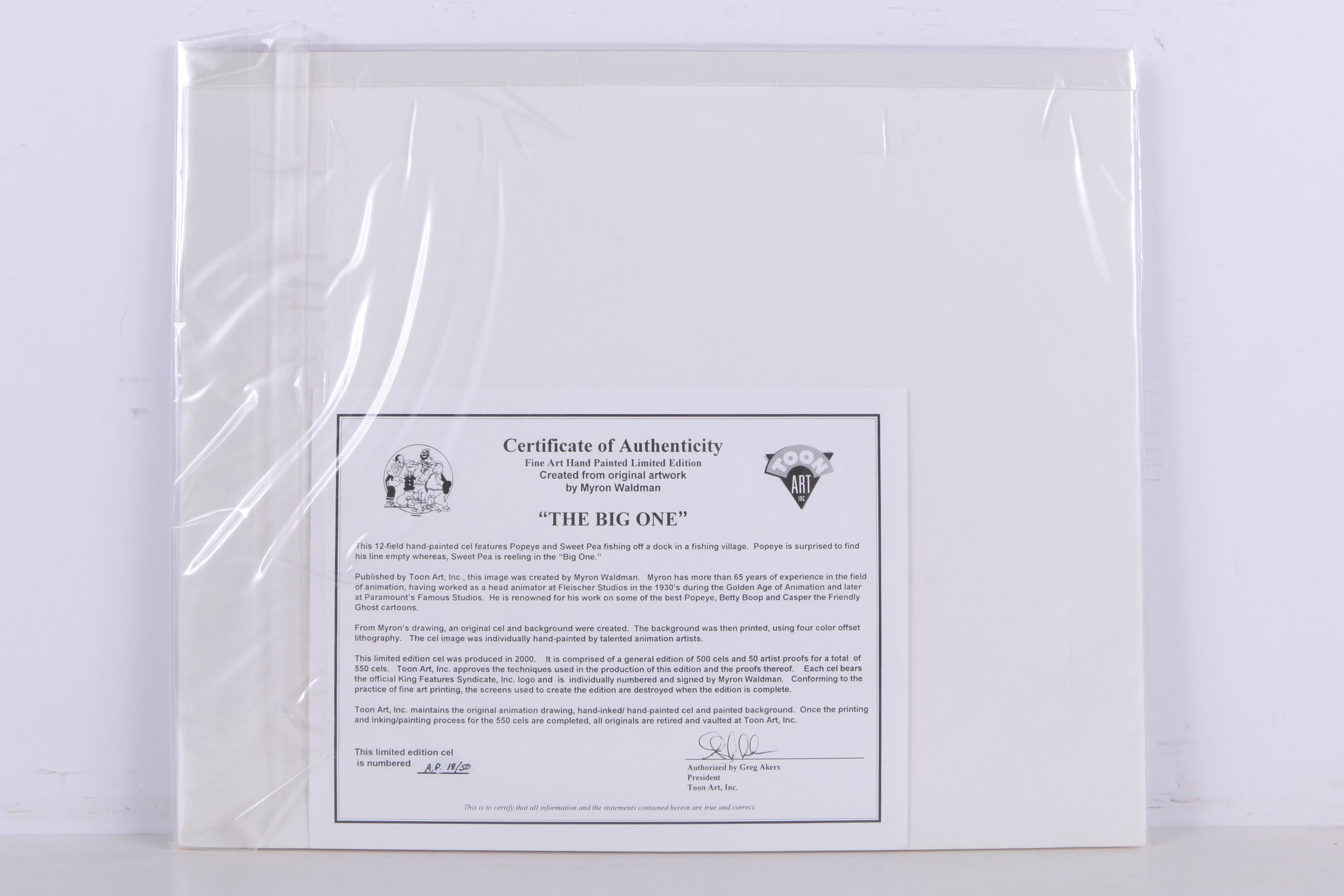 Limited Edition Hand Inked and Painted Popeye Cel "The Big One"