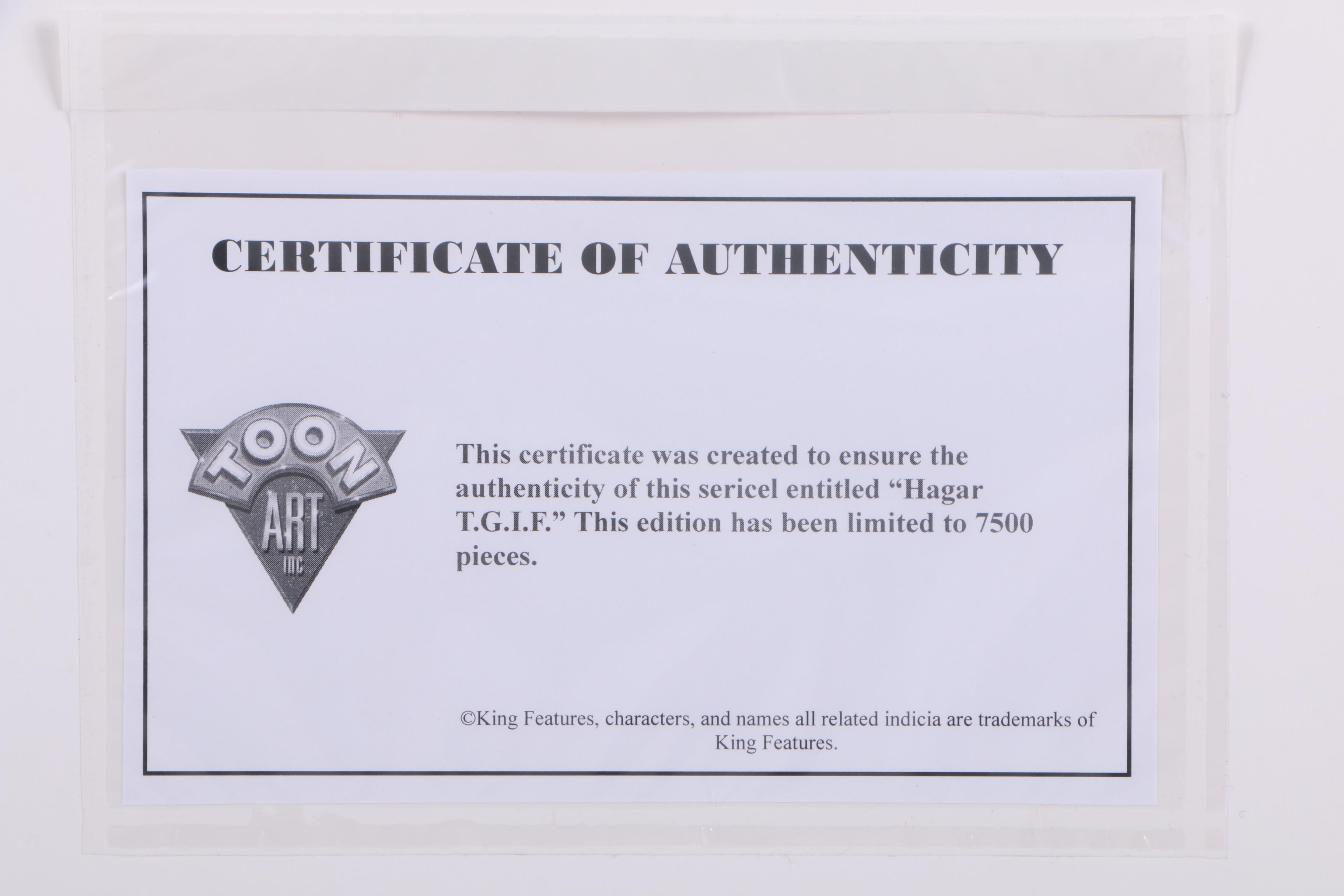King Features Sericel "Hagar T.G.I.F."