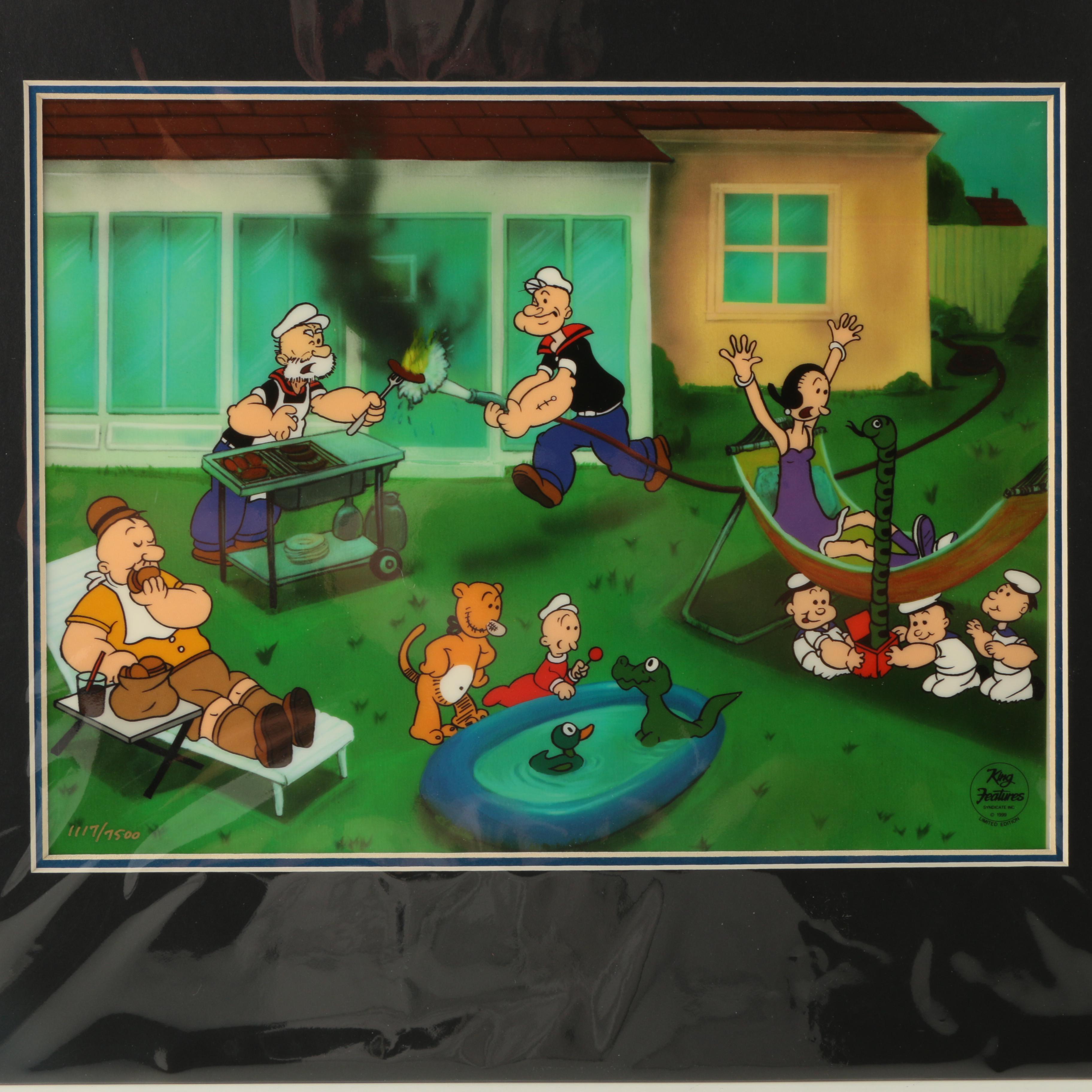 Two Limited Edition Myron Waldman Popeye Animation Cels