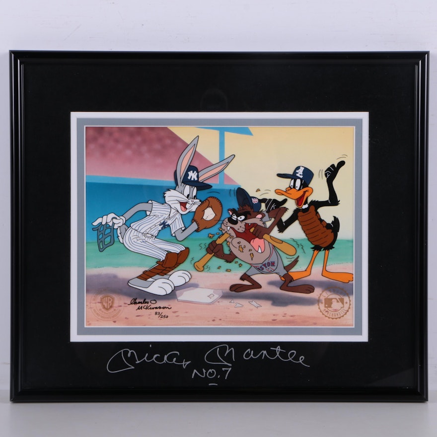 Limited Edition Looney Tunes Cel "Yer Out" with Mat Signed by Mantle
