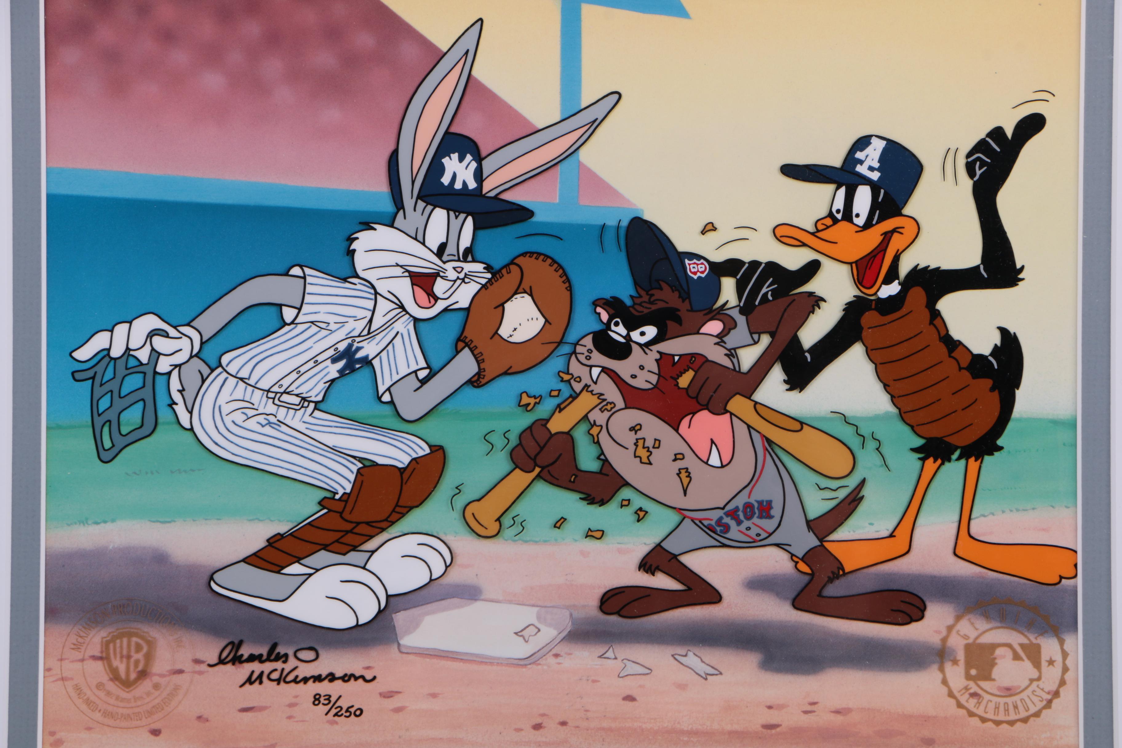 Limited Edition Looney Tunes Cel "Yer Out" with Mat Signed by Mantle