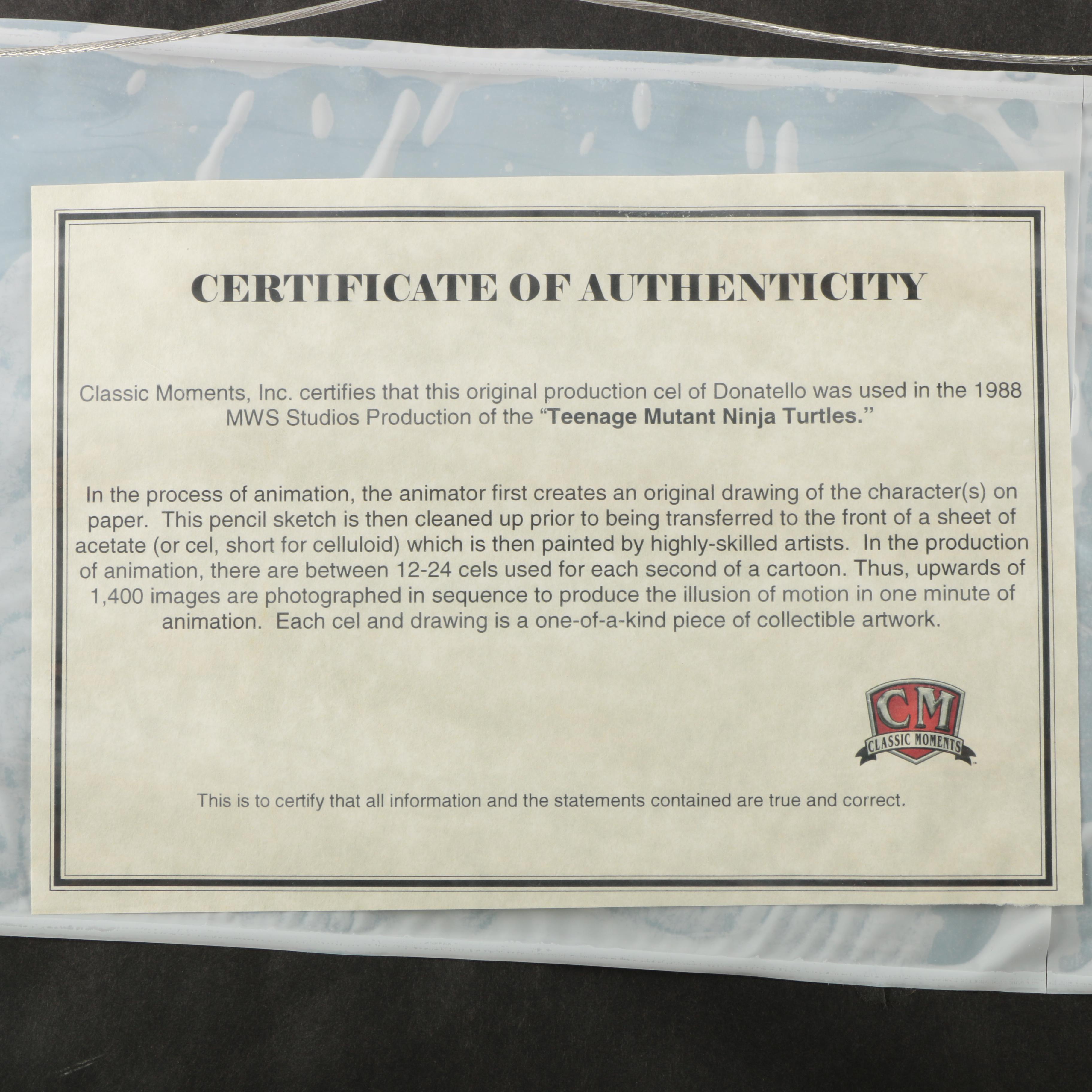 Framed Production Cel of "Teenage Mutant Ninja Turtles"