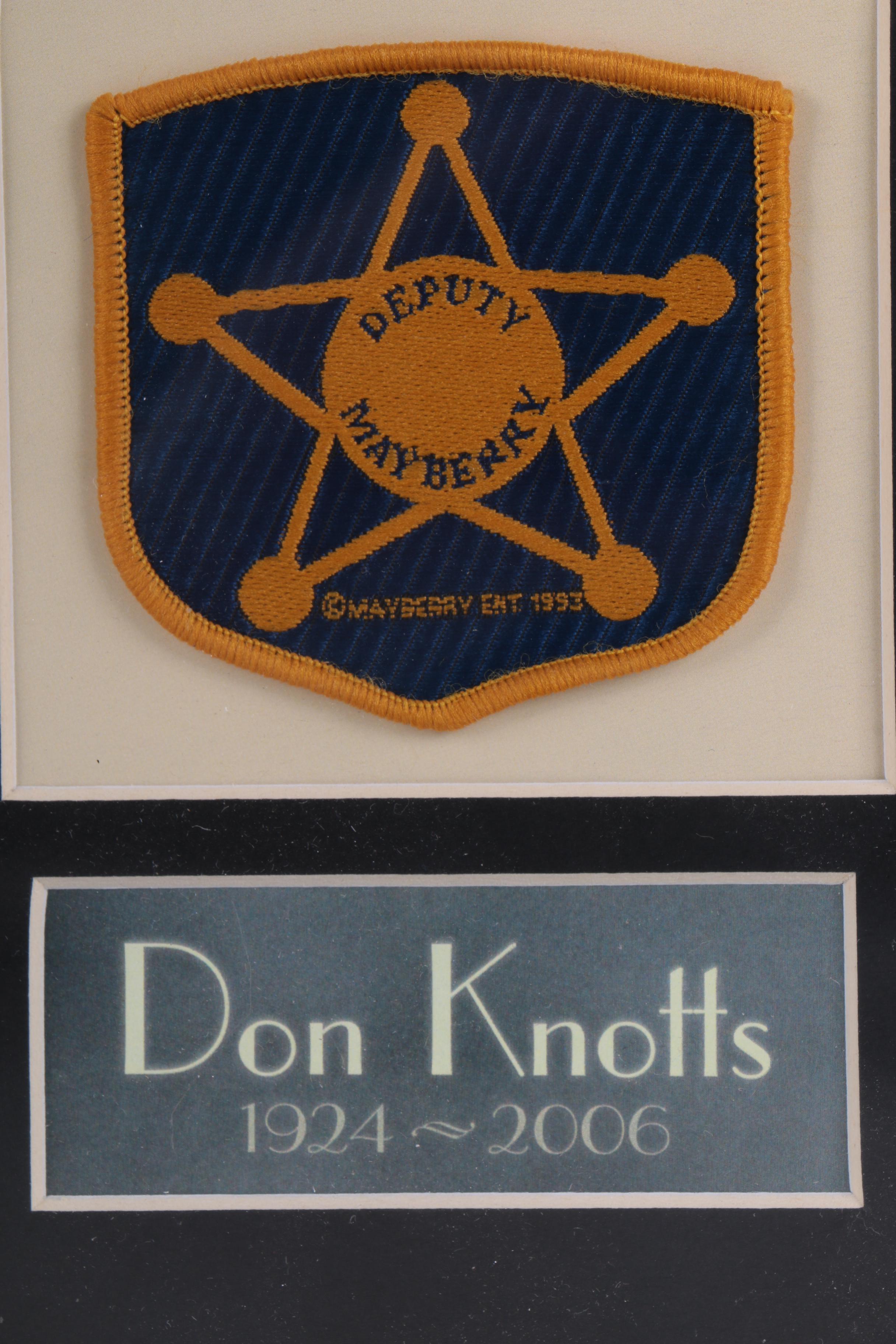 Autographed Offset Lithograph "Barney Fife" with Deputy Mayberry Patch