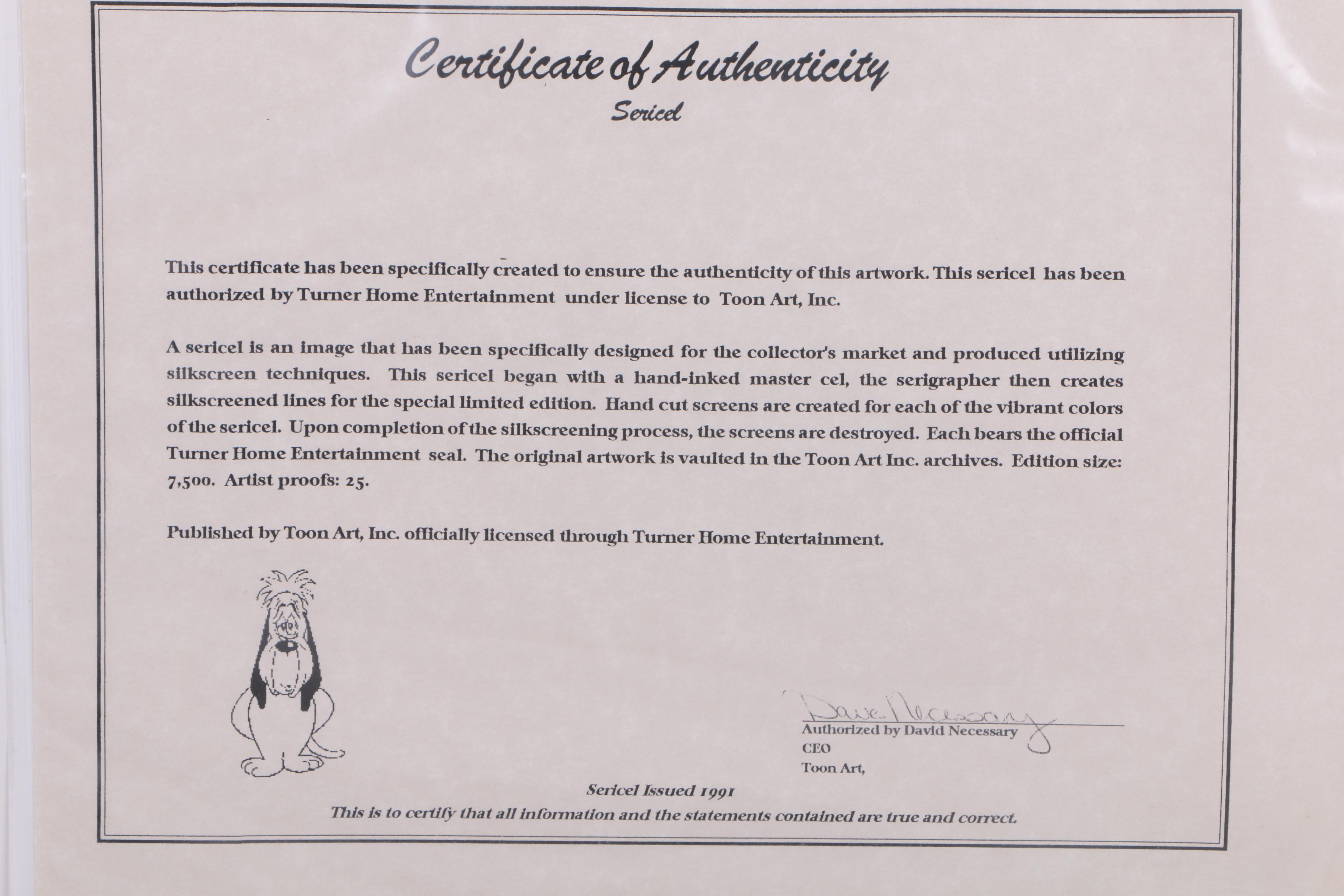 Limited Edition Hand-Inked Sericel of Droopy Dog "The Zen of Tennis"