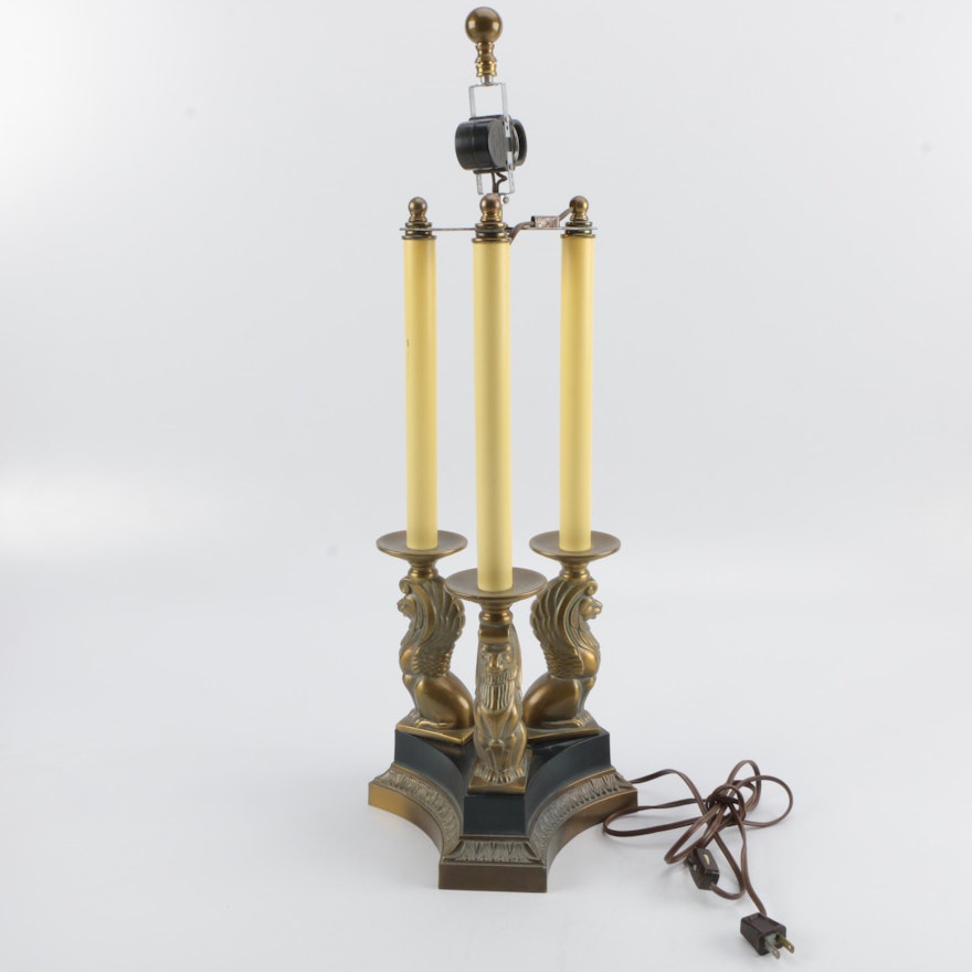 Lion Candelabra Table Lamp