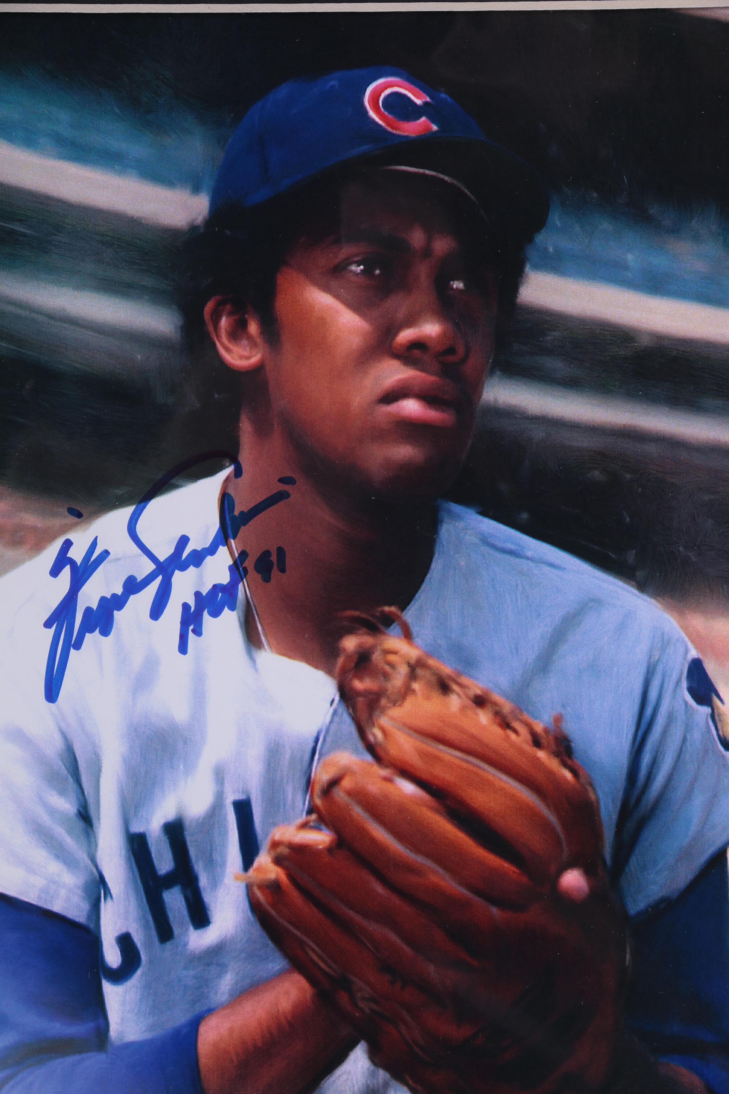 Looney Tunes Offset Lithograph and Photo Signed by Fergie Jenkins