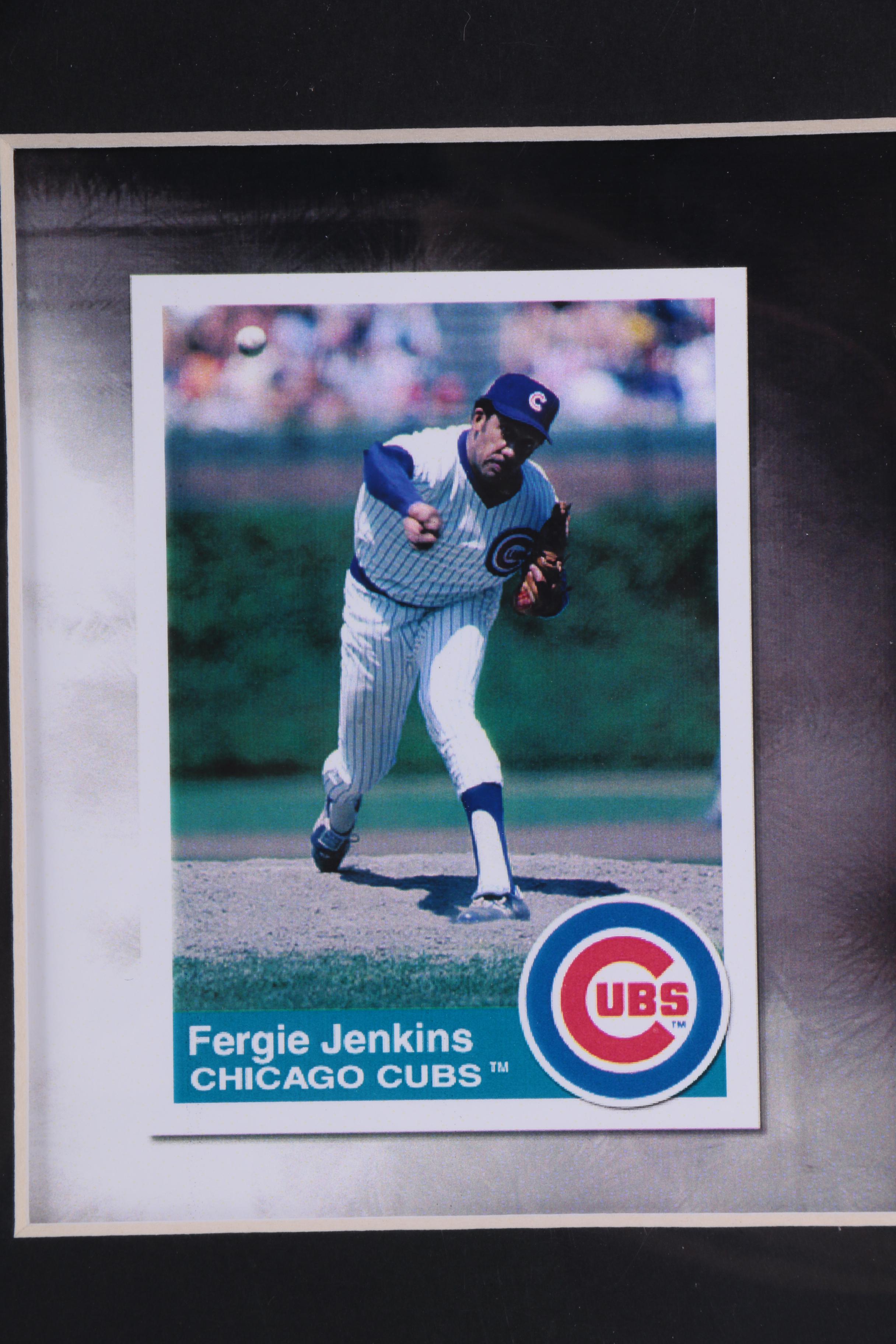 Looney Tunes Offset Lithograph and Photo Signed by Fergie Jenkins