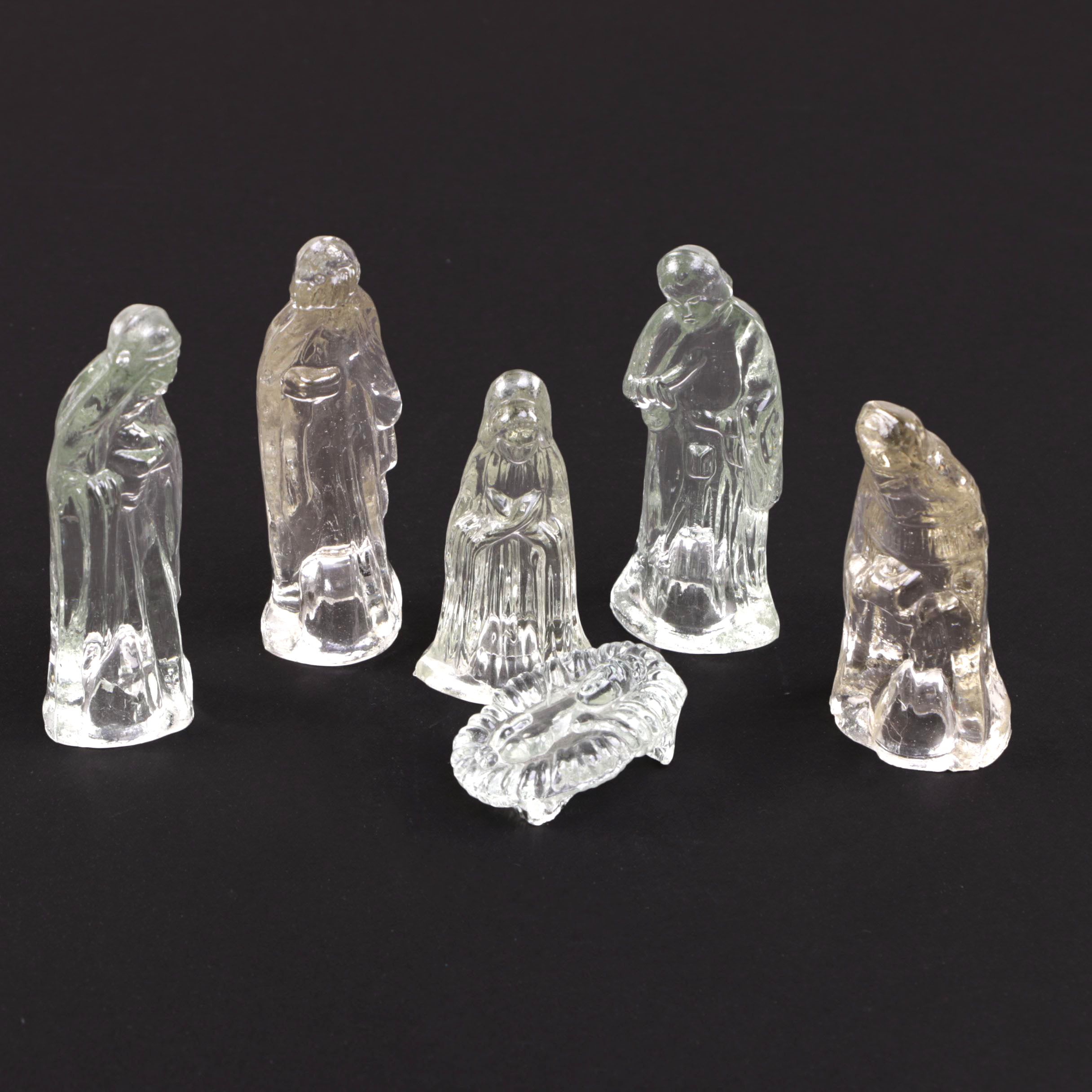 Glass Nativity Figurine Set