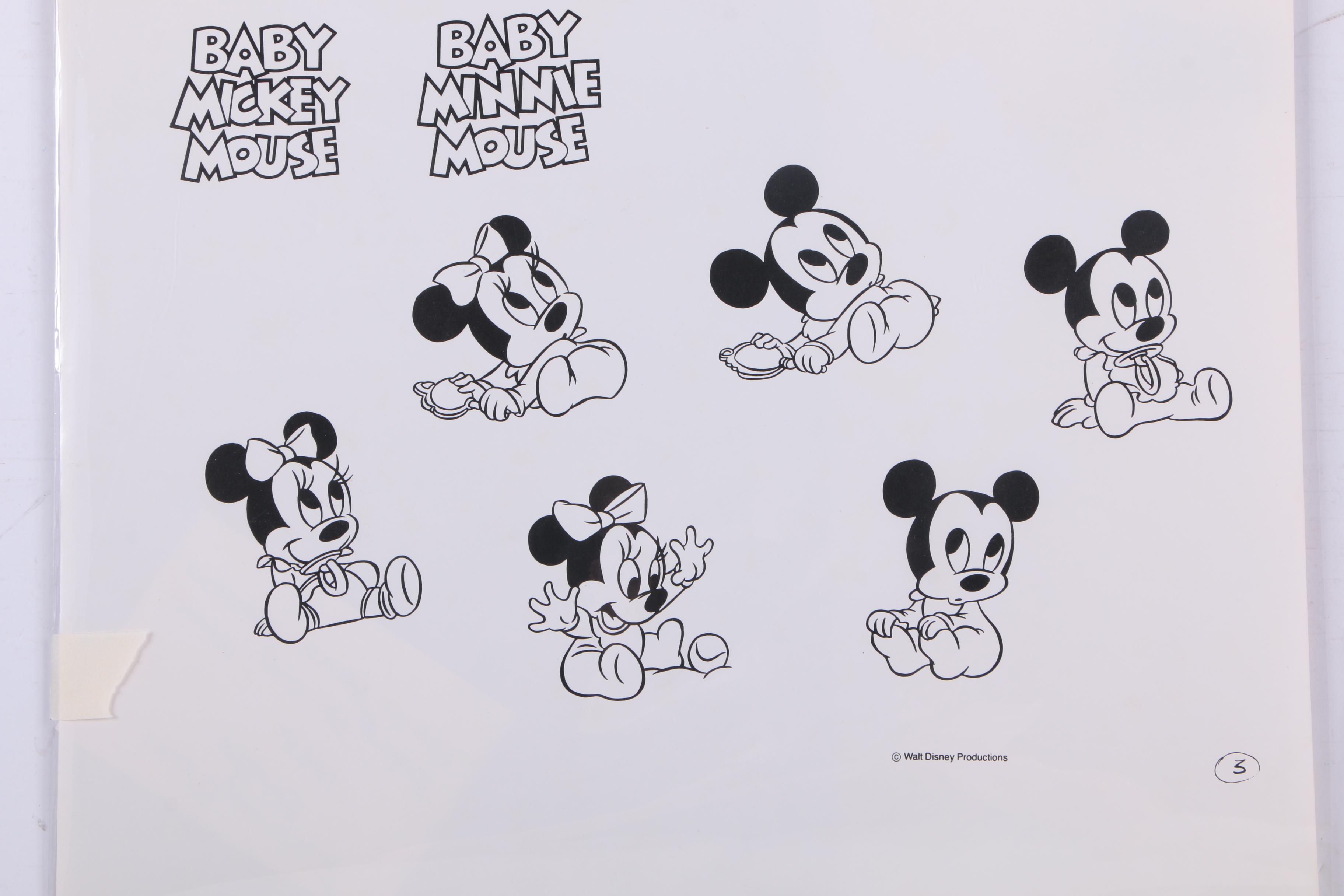 Disney Character Model Sheets Including "The Dragon" and "The Gummi Bears"