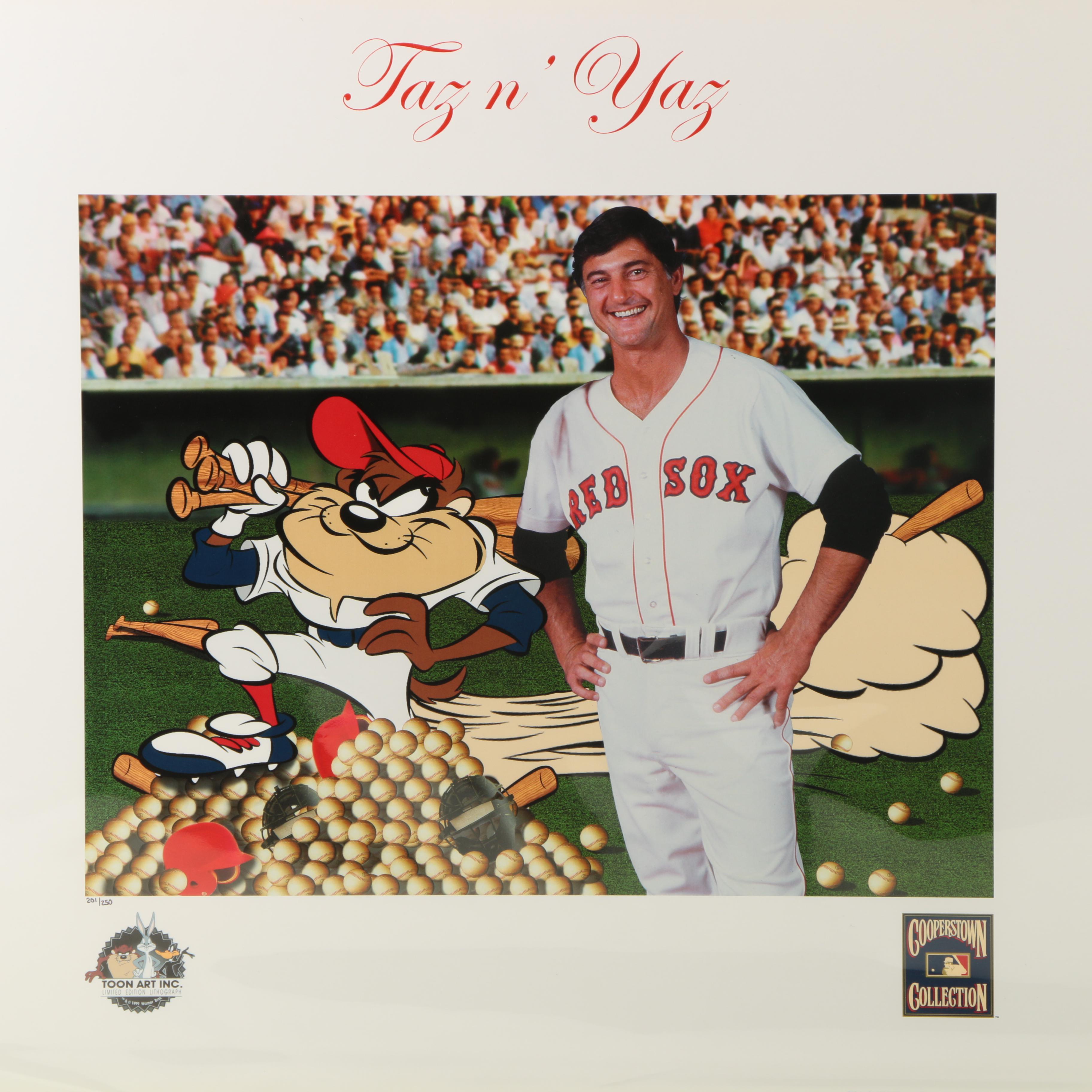 Limited Edition Offset Lithograph "Taz n' Yaz" featuring Carl Yastrzemski