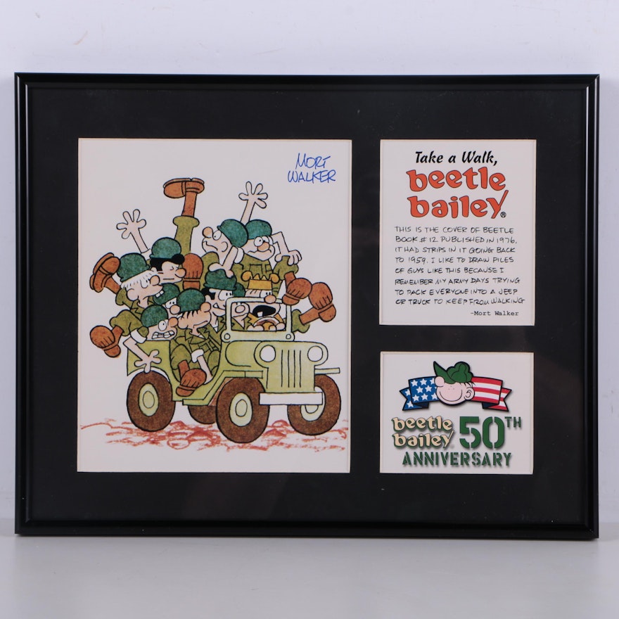 Signed Limited Edition Offset Lithograph 50th Anniversary of Beetle Bailey