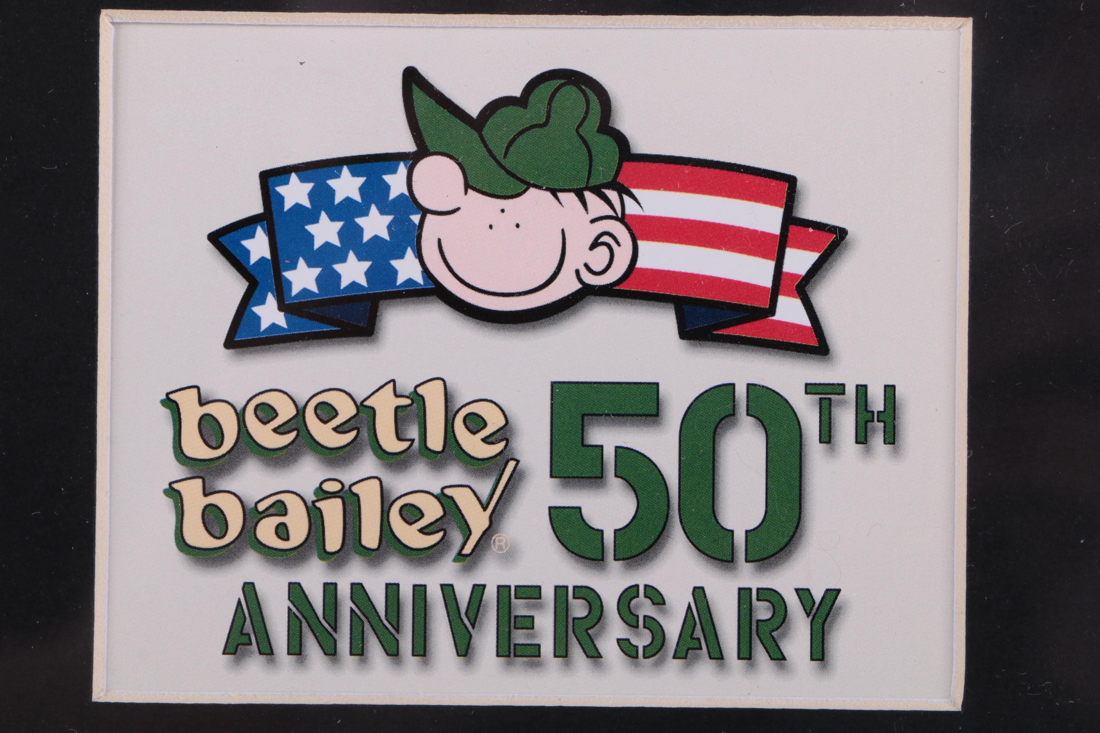 Signed Limited Edition Offset Lithograph 50th Anniversary of Beetle Bailey