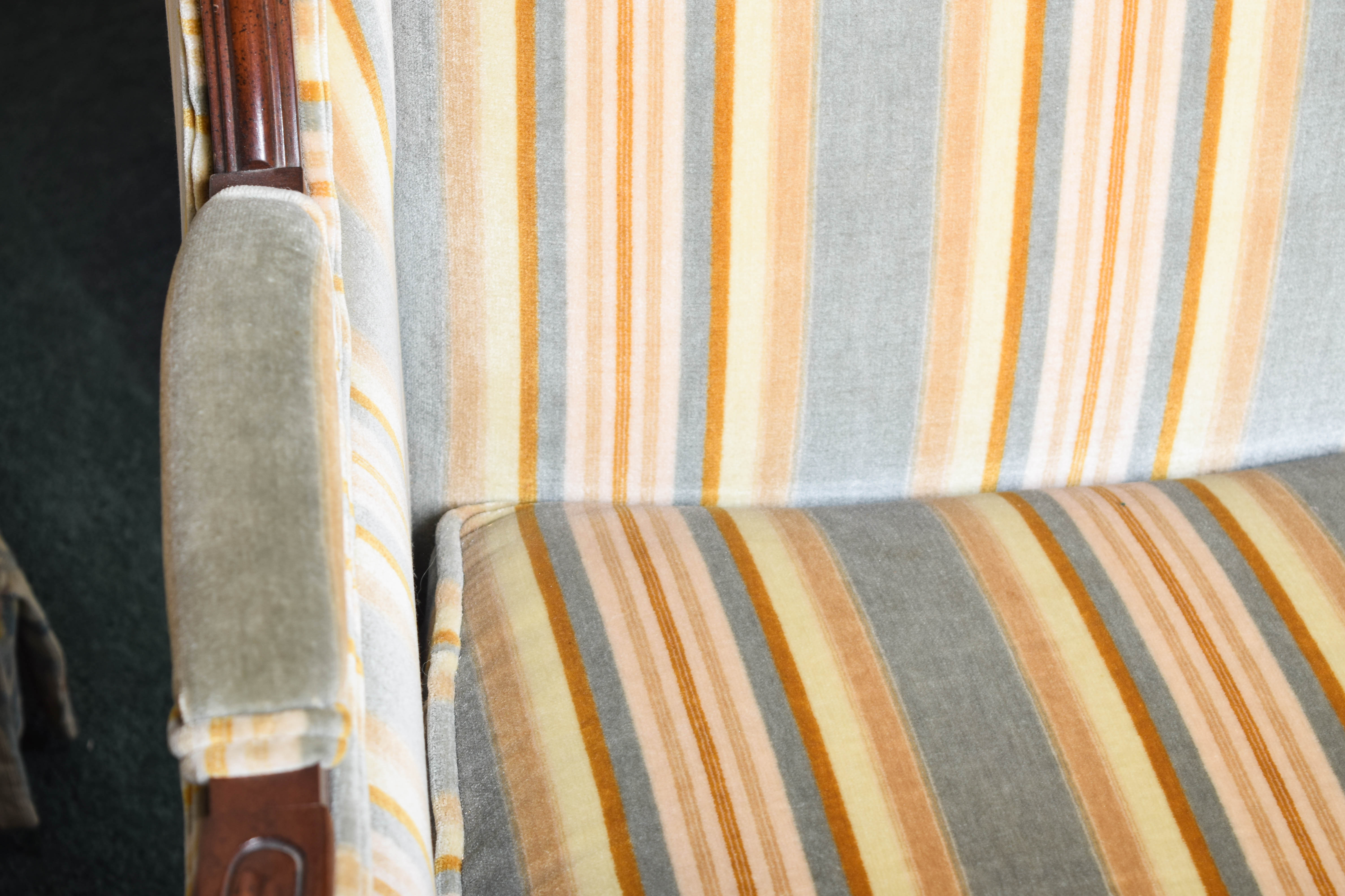 Pair of Vintage Velvet Wingback Armchairs