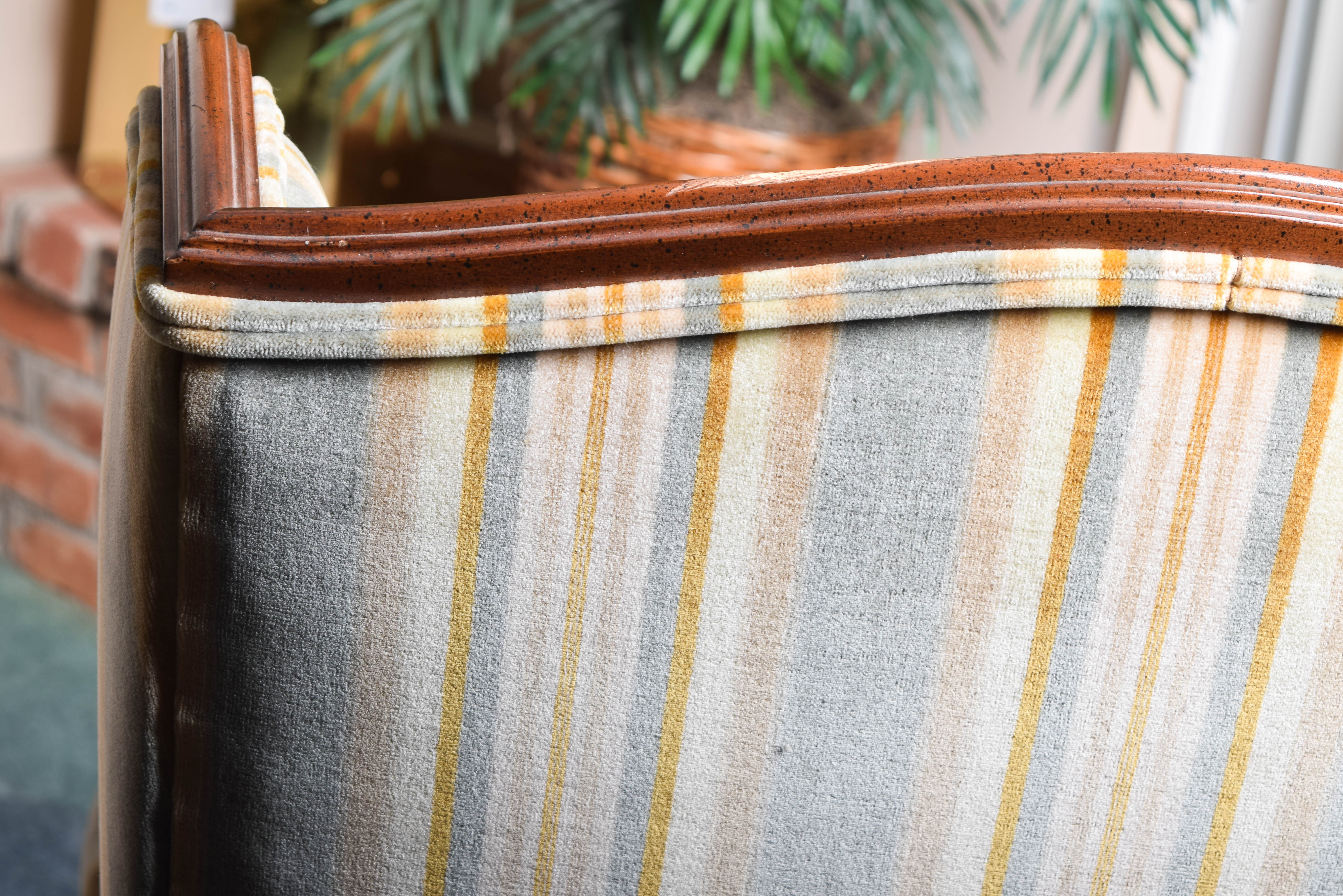 Pair of Vintage Velvet Wingback Armchairs