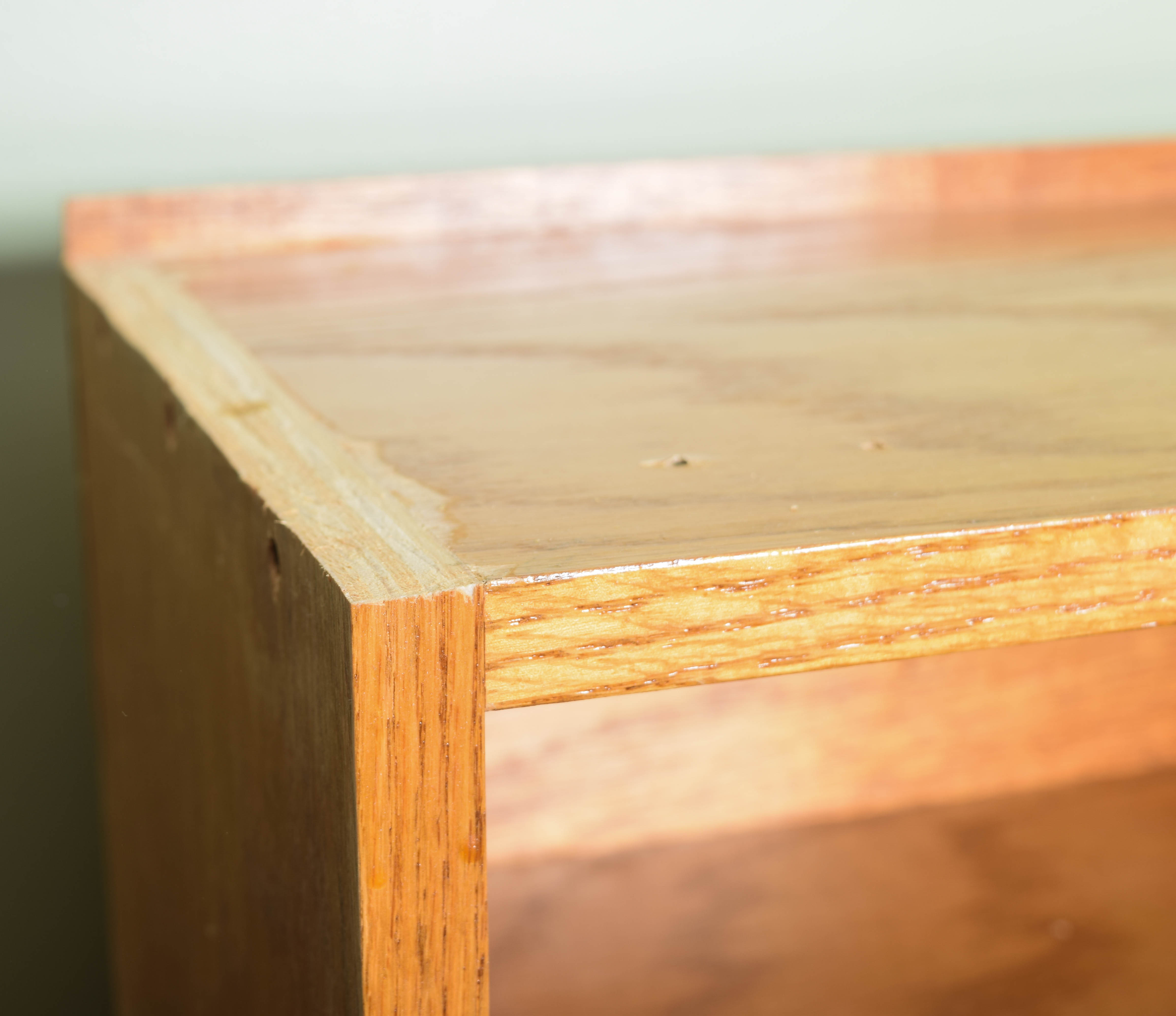 Oak Veneer Desk with Hutch and File Cabinet