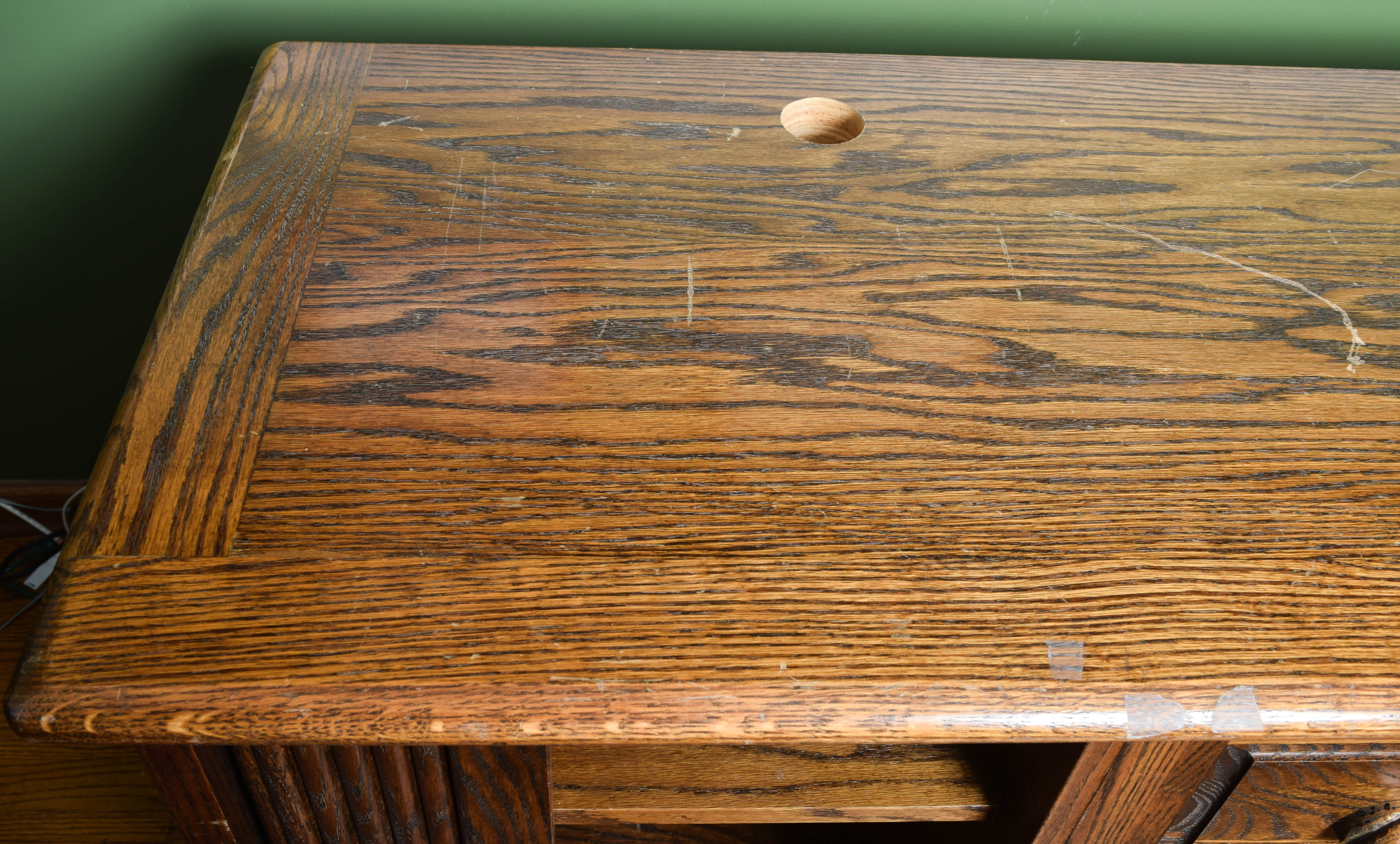 Vintage Oak Television Console or Filing Cabinet