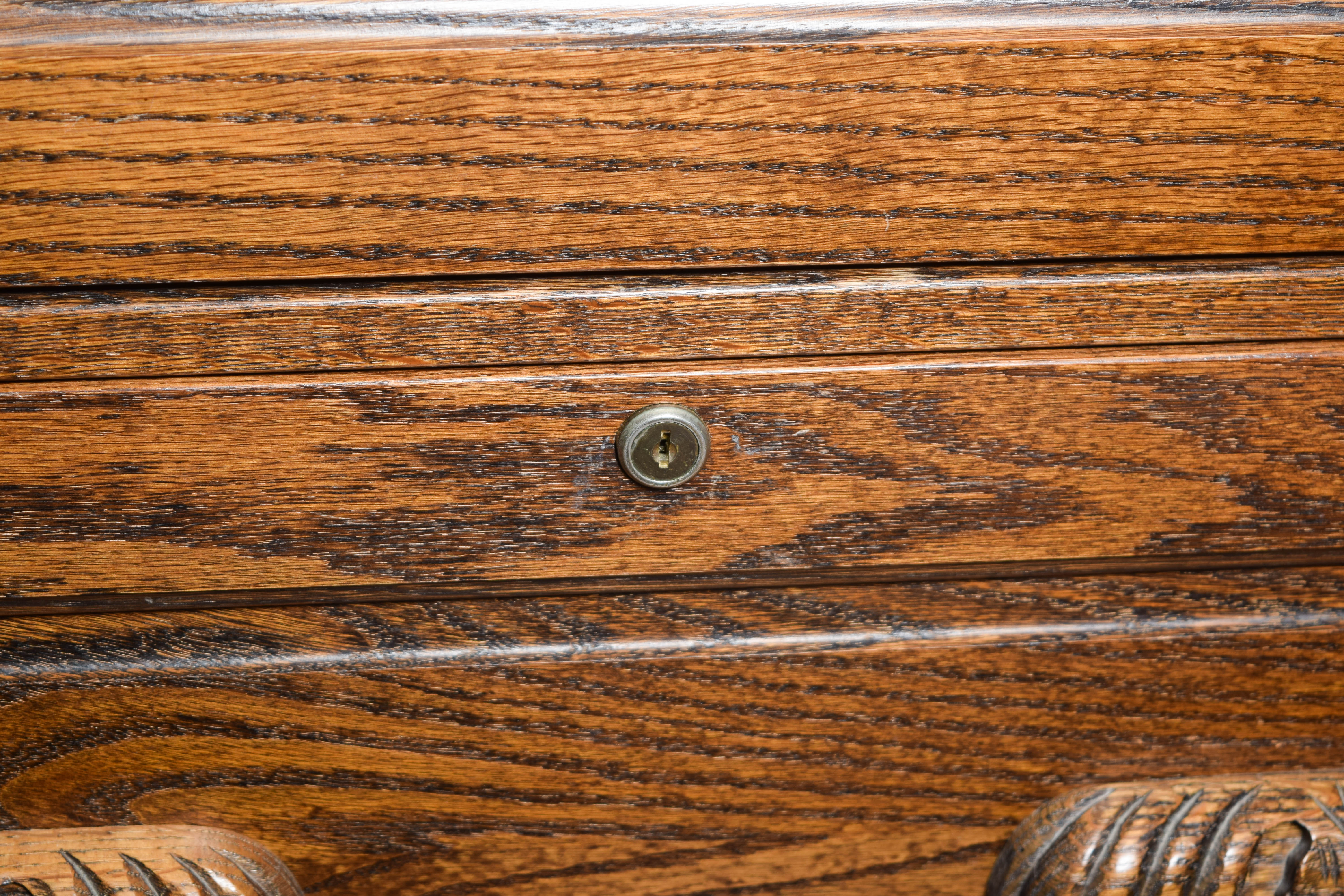 Vintage Oak Television Console or Filing Cabinet
