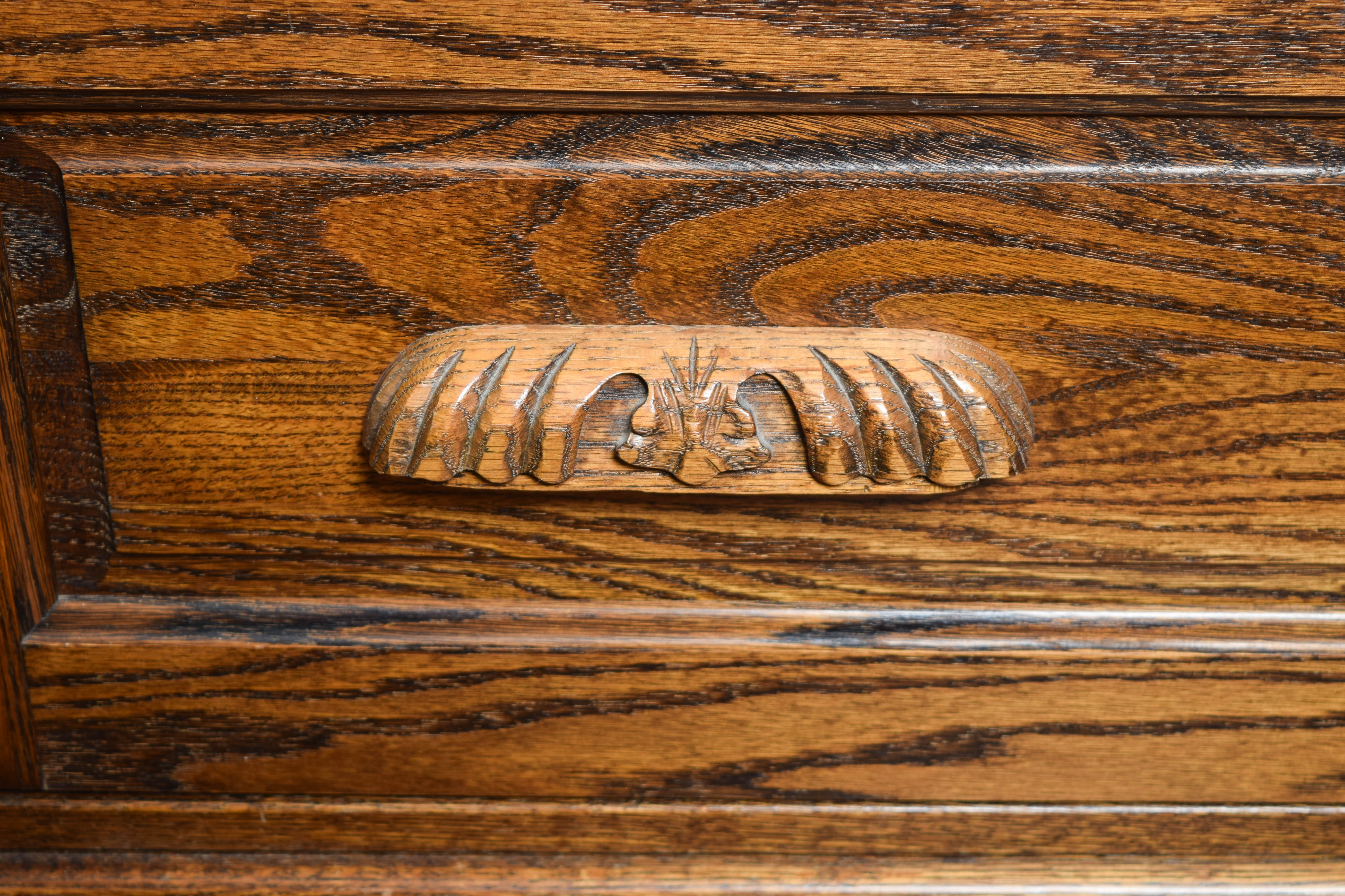 Vintage Oak Television Console or Filing Cabinet