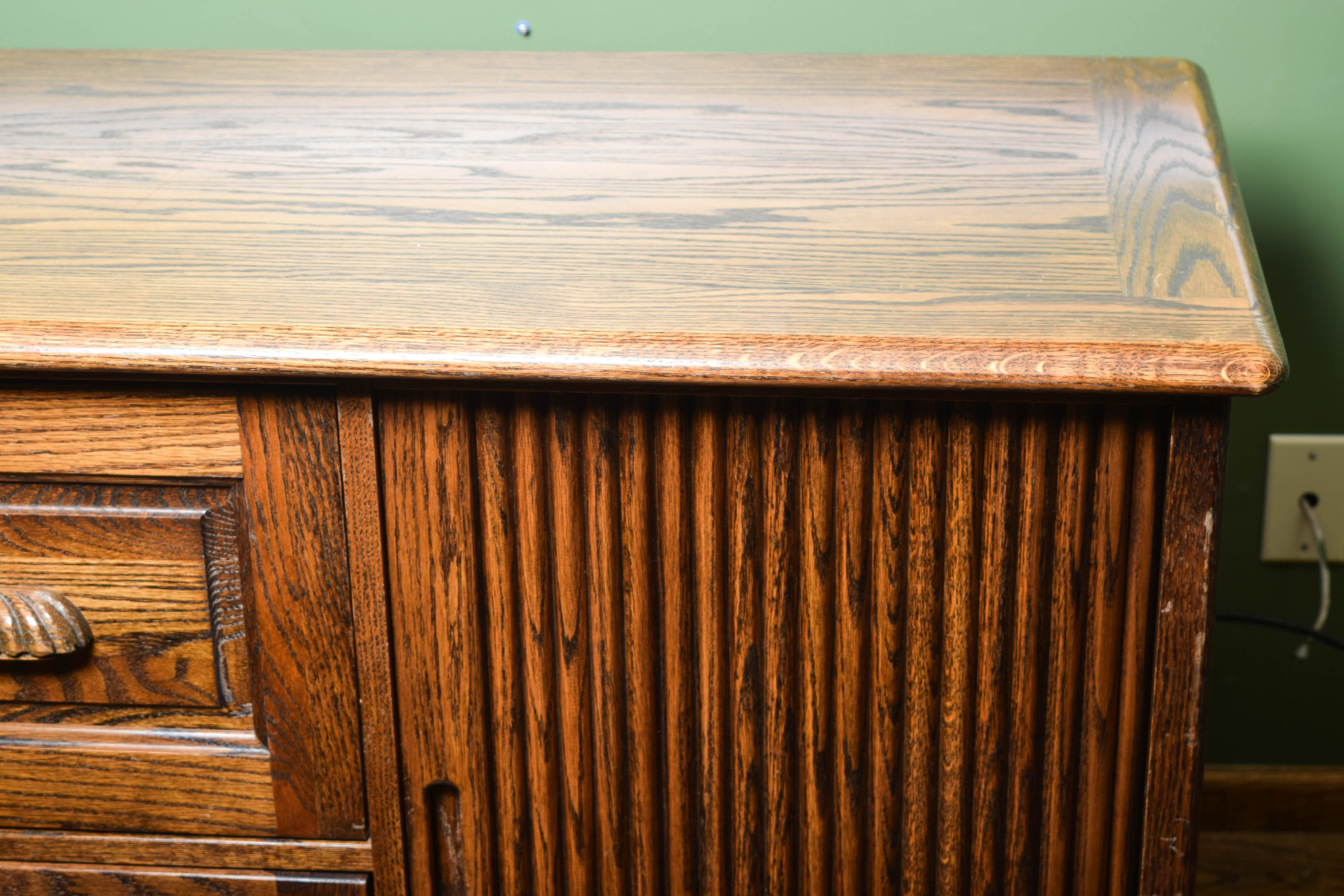 Vintage Oak Television Console or Filing Cabinet