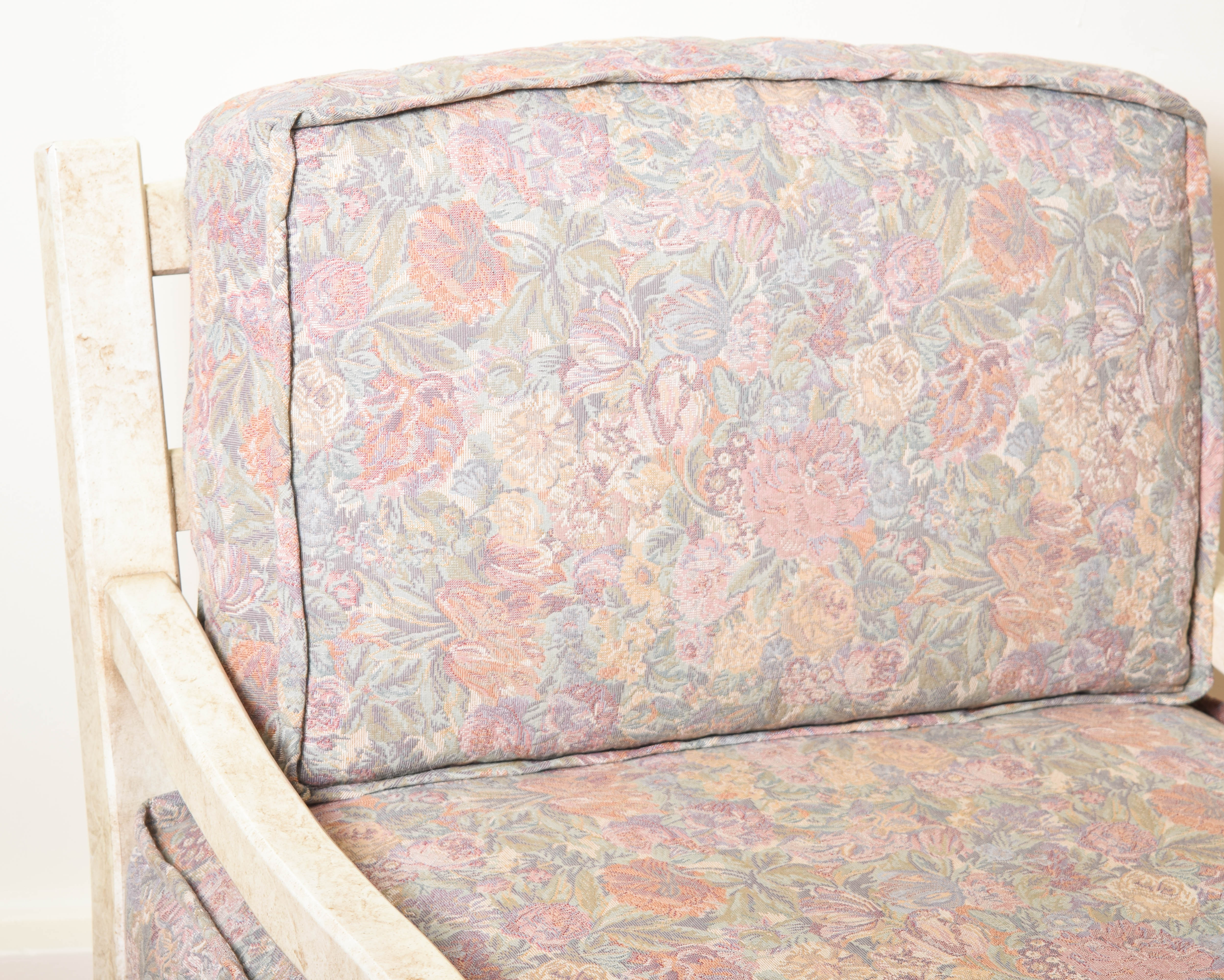 Vintage French Provincial Armchair and Ottoman