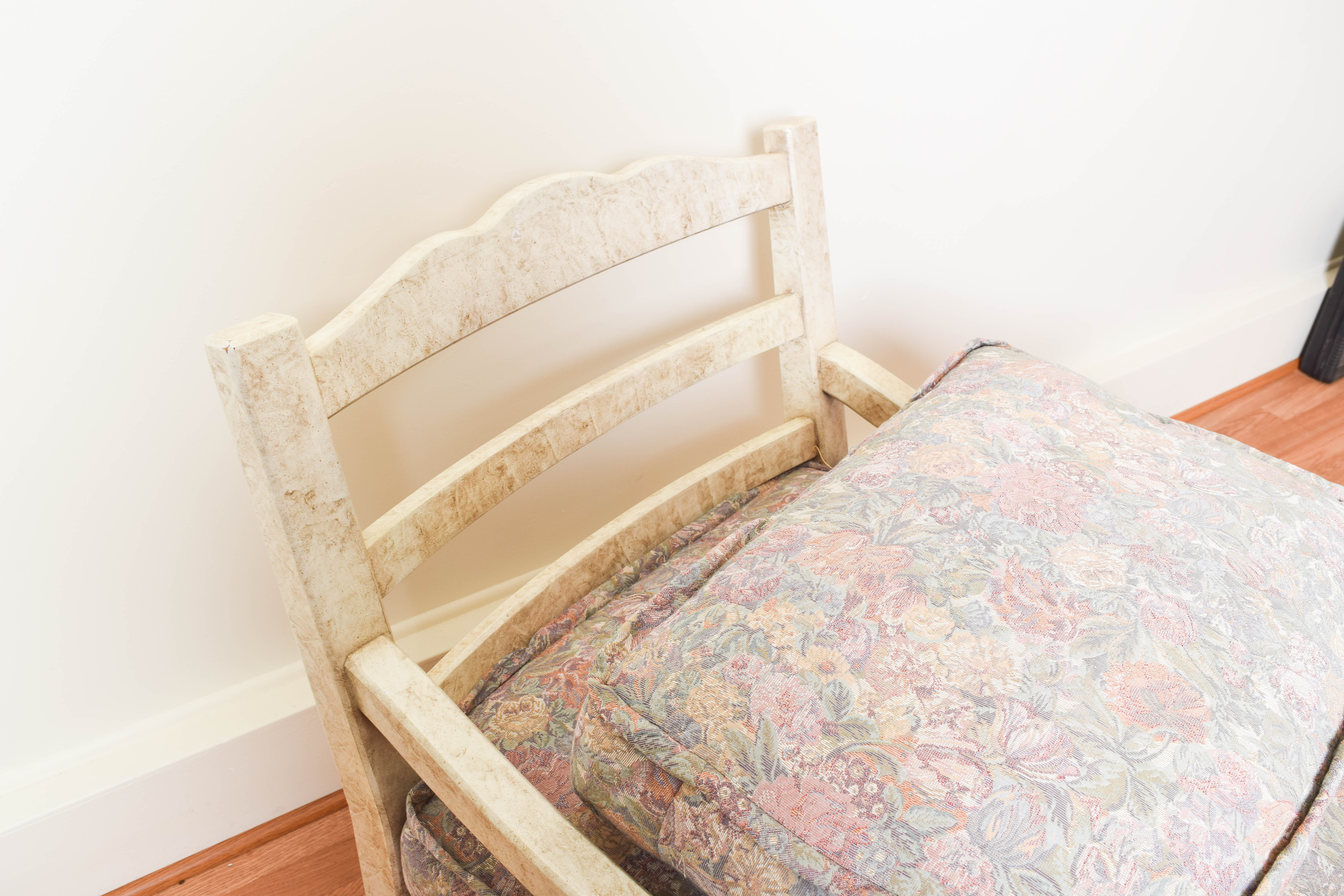 Vintage French Provincial Armchair and Ottoman