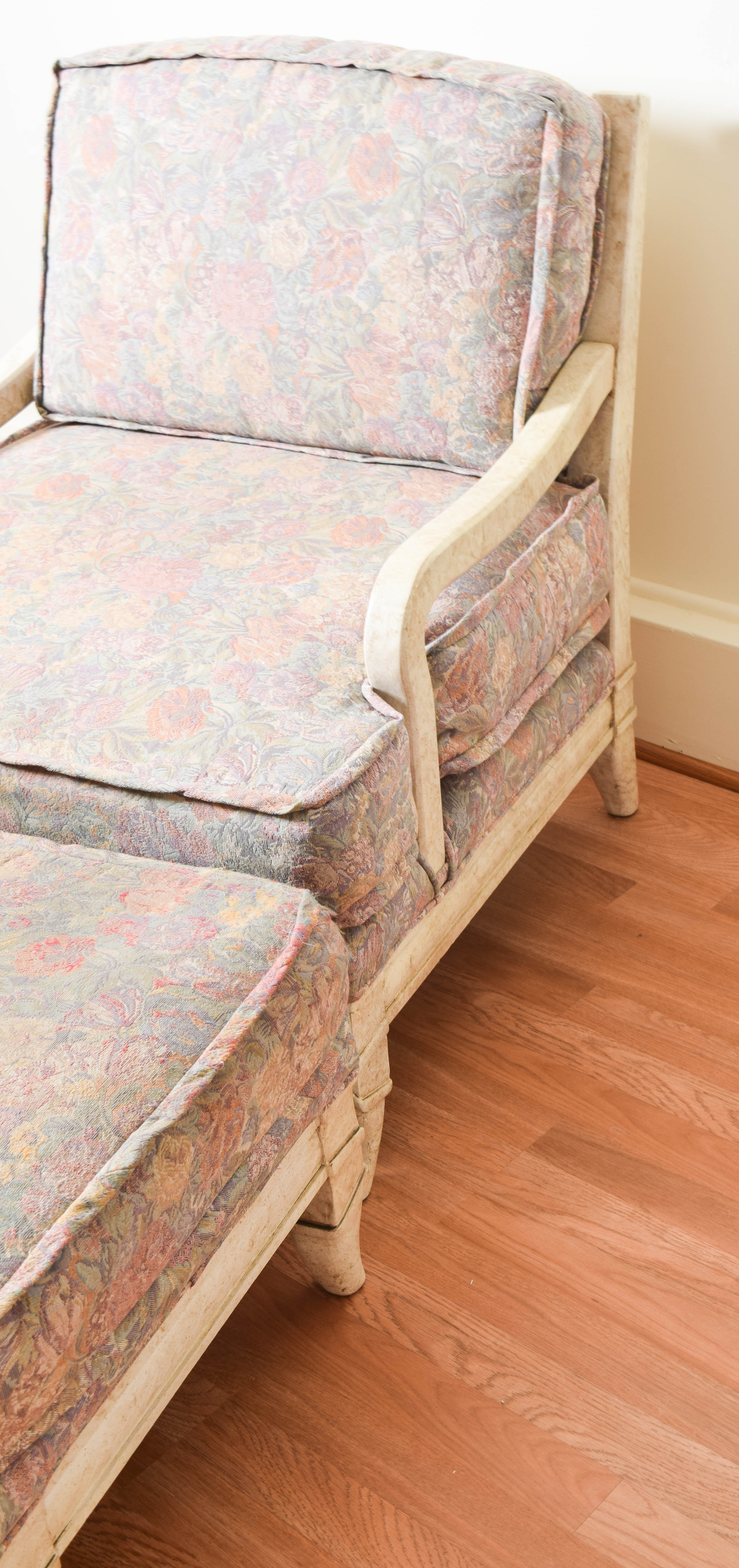 Vintage French Provincial Armchair and Ottoman