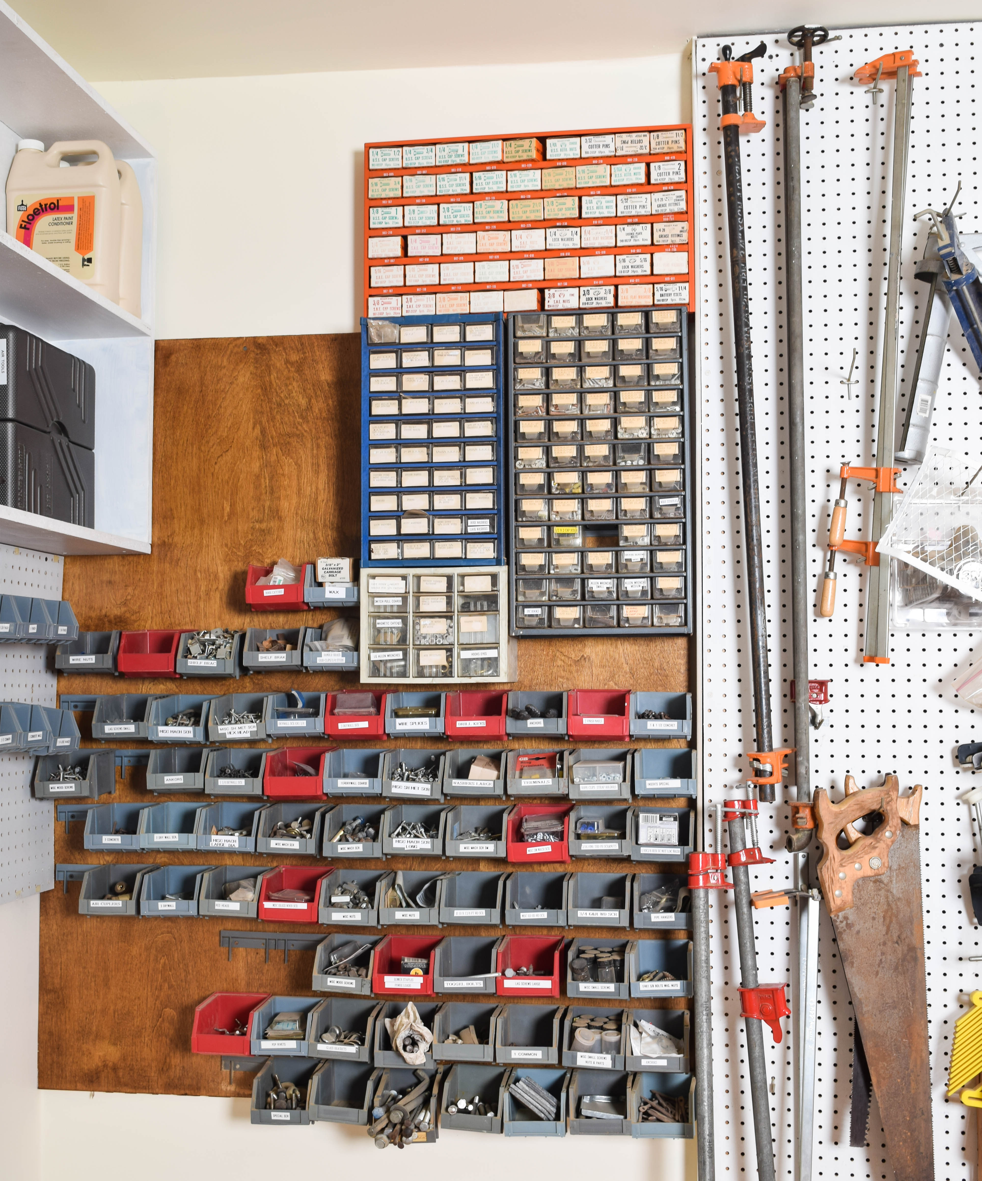 Work Bench and Wall of Assorted Tools