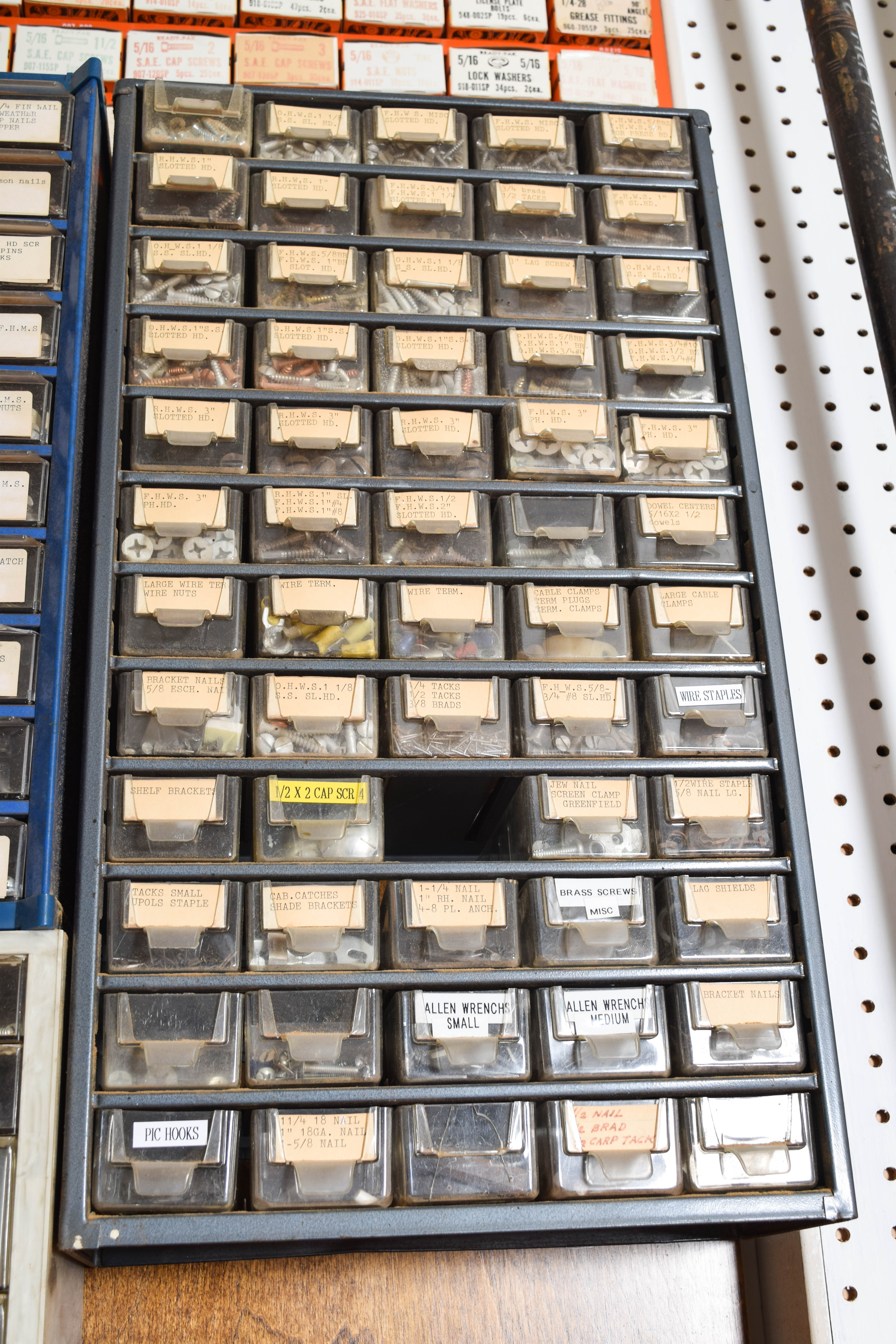 Work Bench and Wall of Assorted Tools