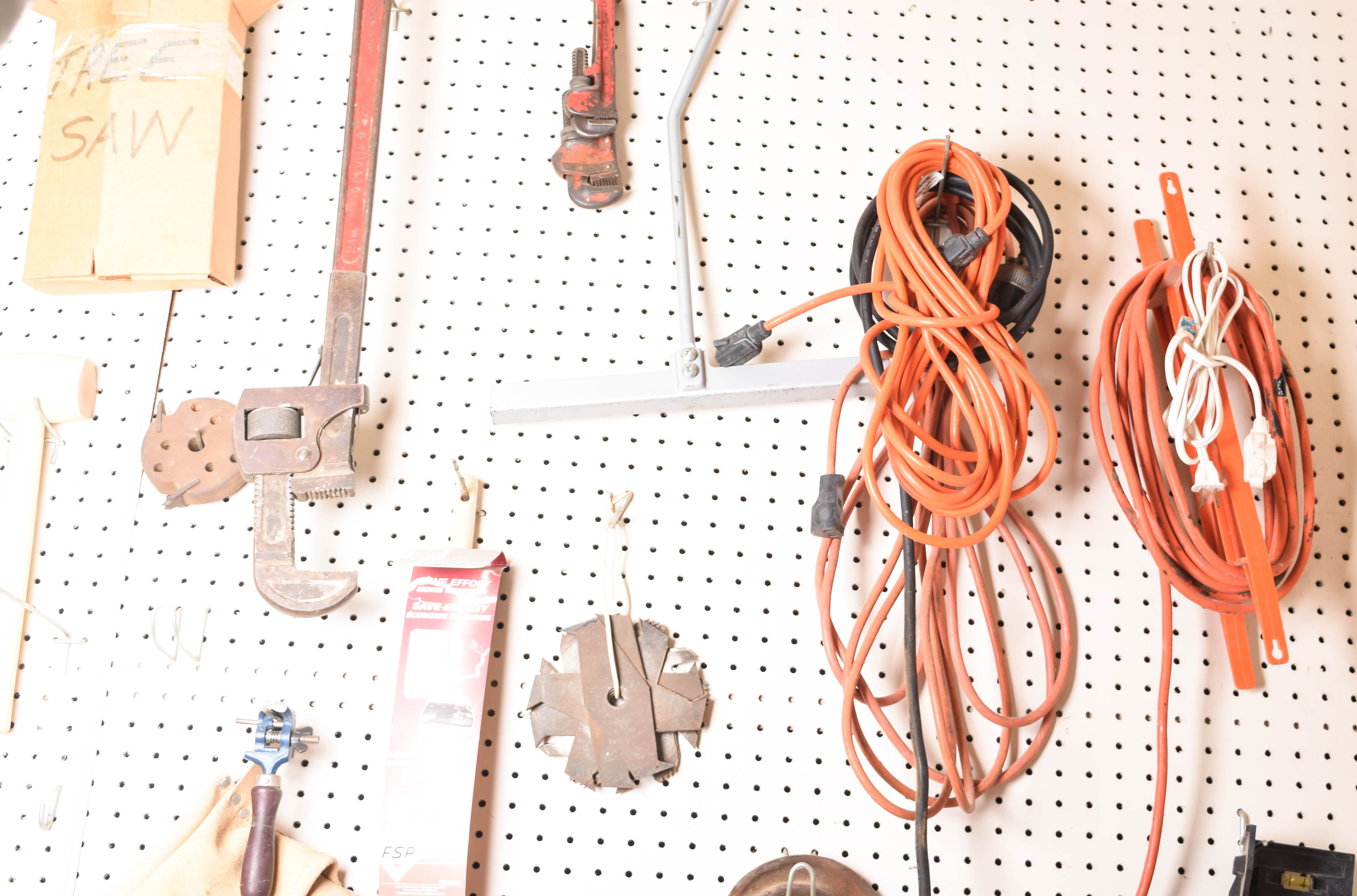 Work Bench and Wall of Assorted Tools
