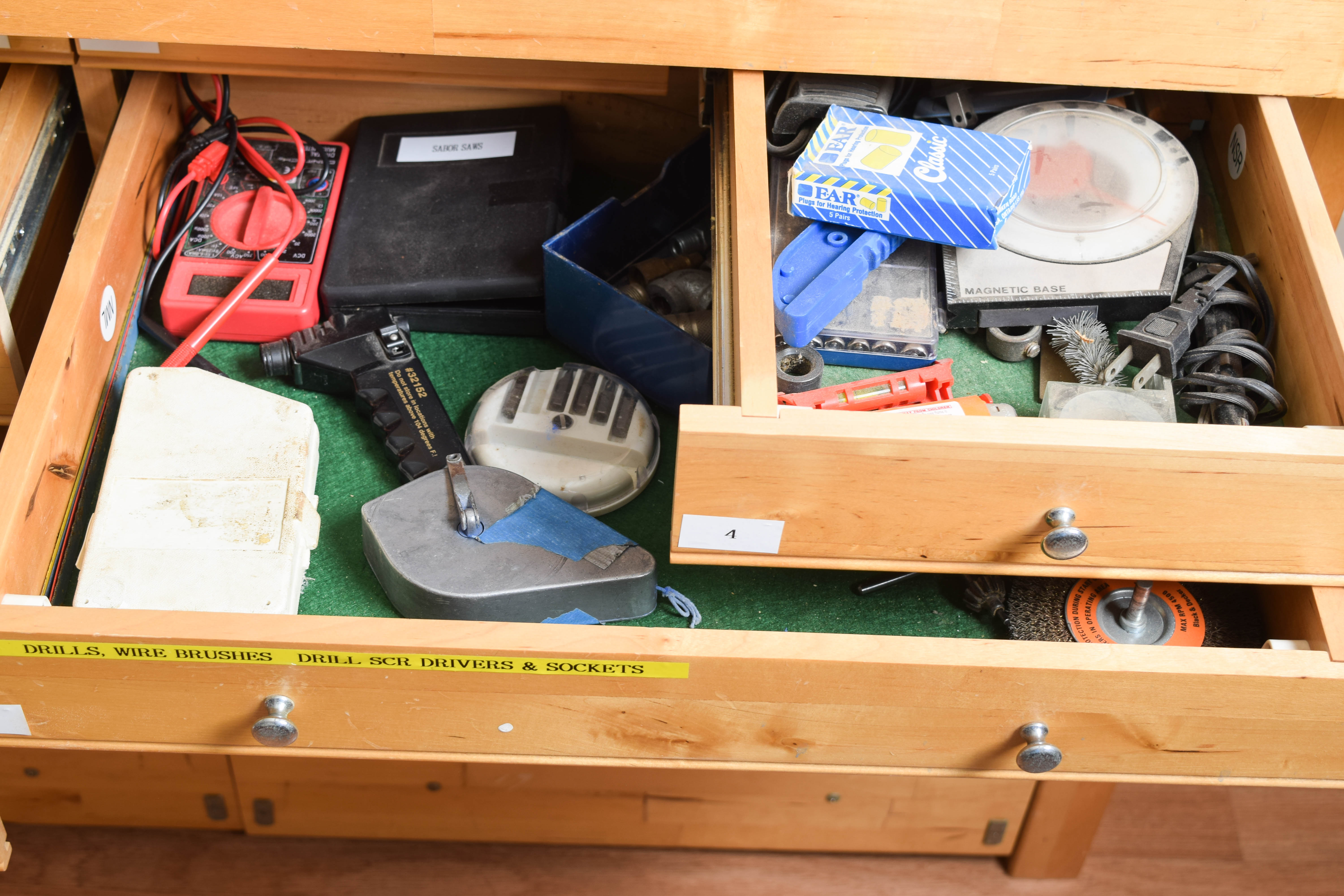 Work Bench and Wall of Assorted Tools