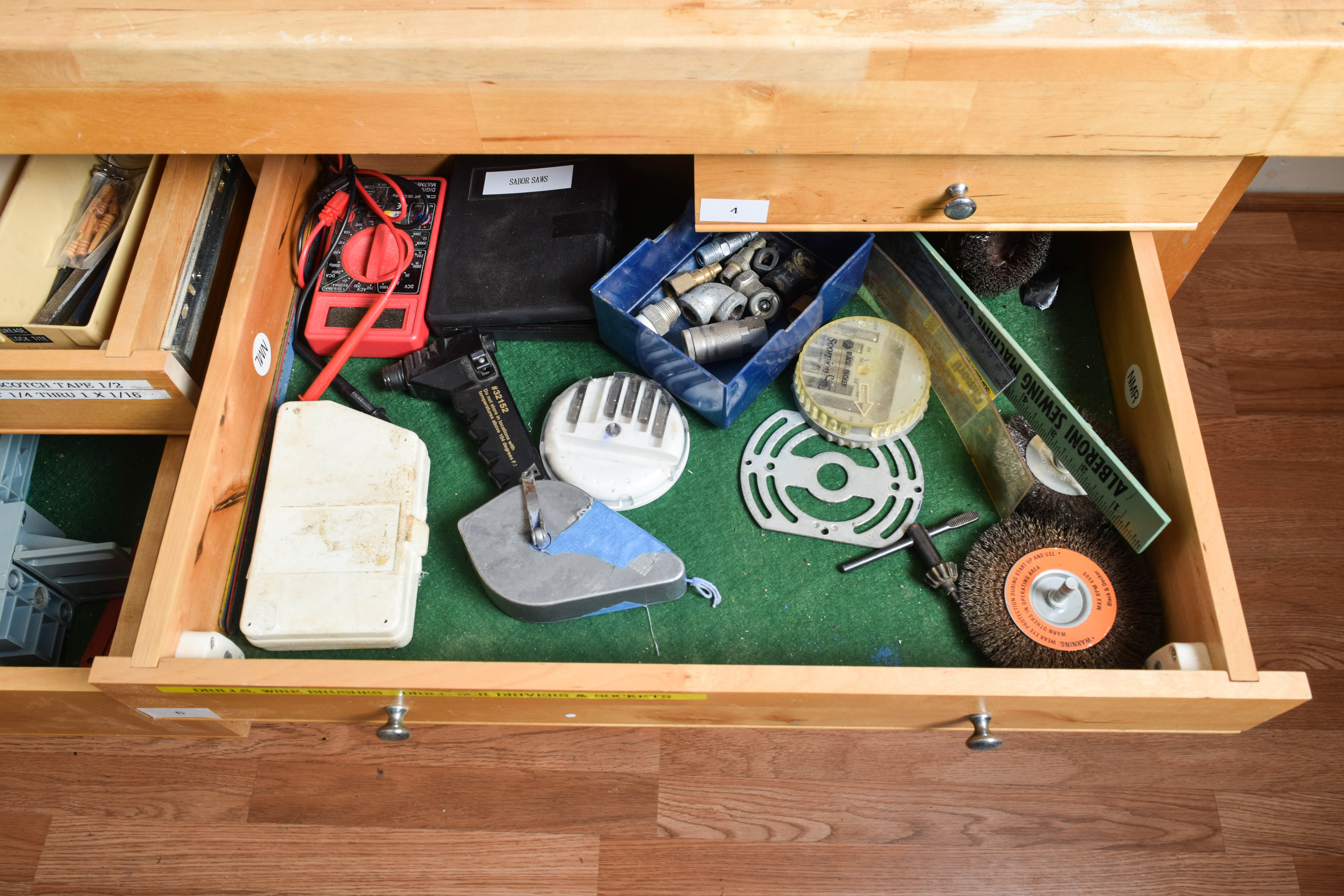 Work Bench and Wall of Assorted Tools