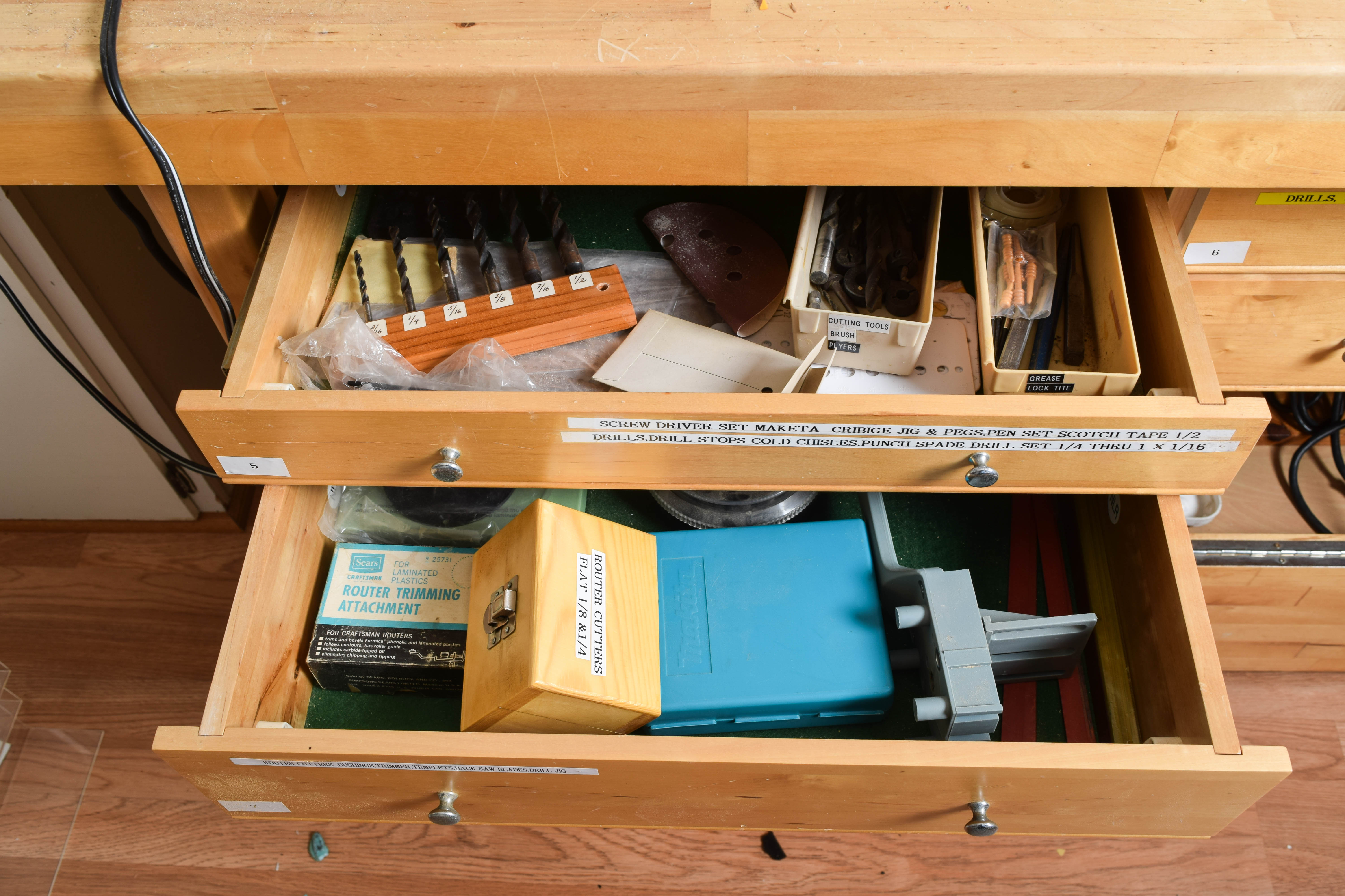 Work Bench and Wall of Assorted Tools