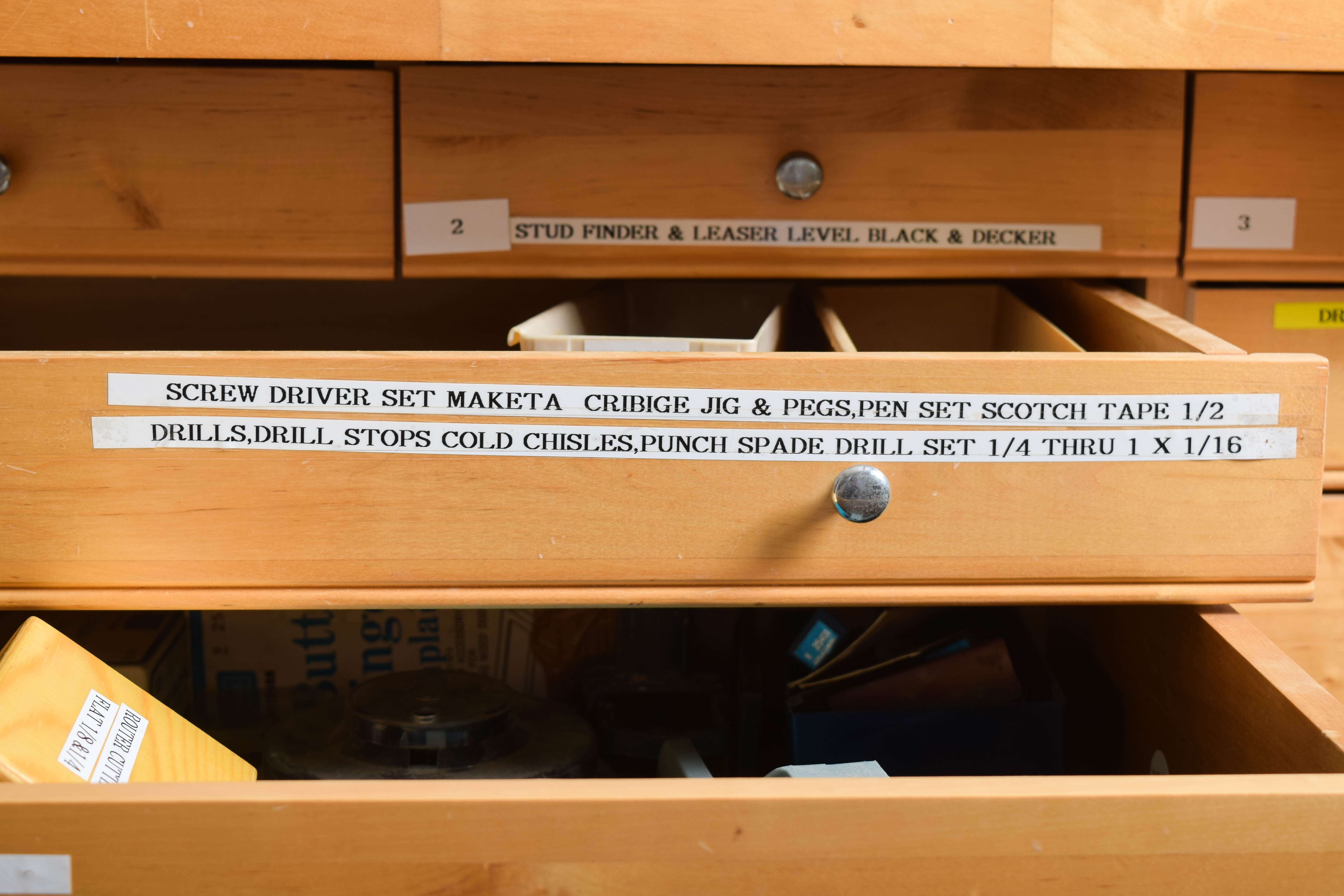 Work Bench and Wall of Assorted Tools