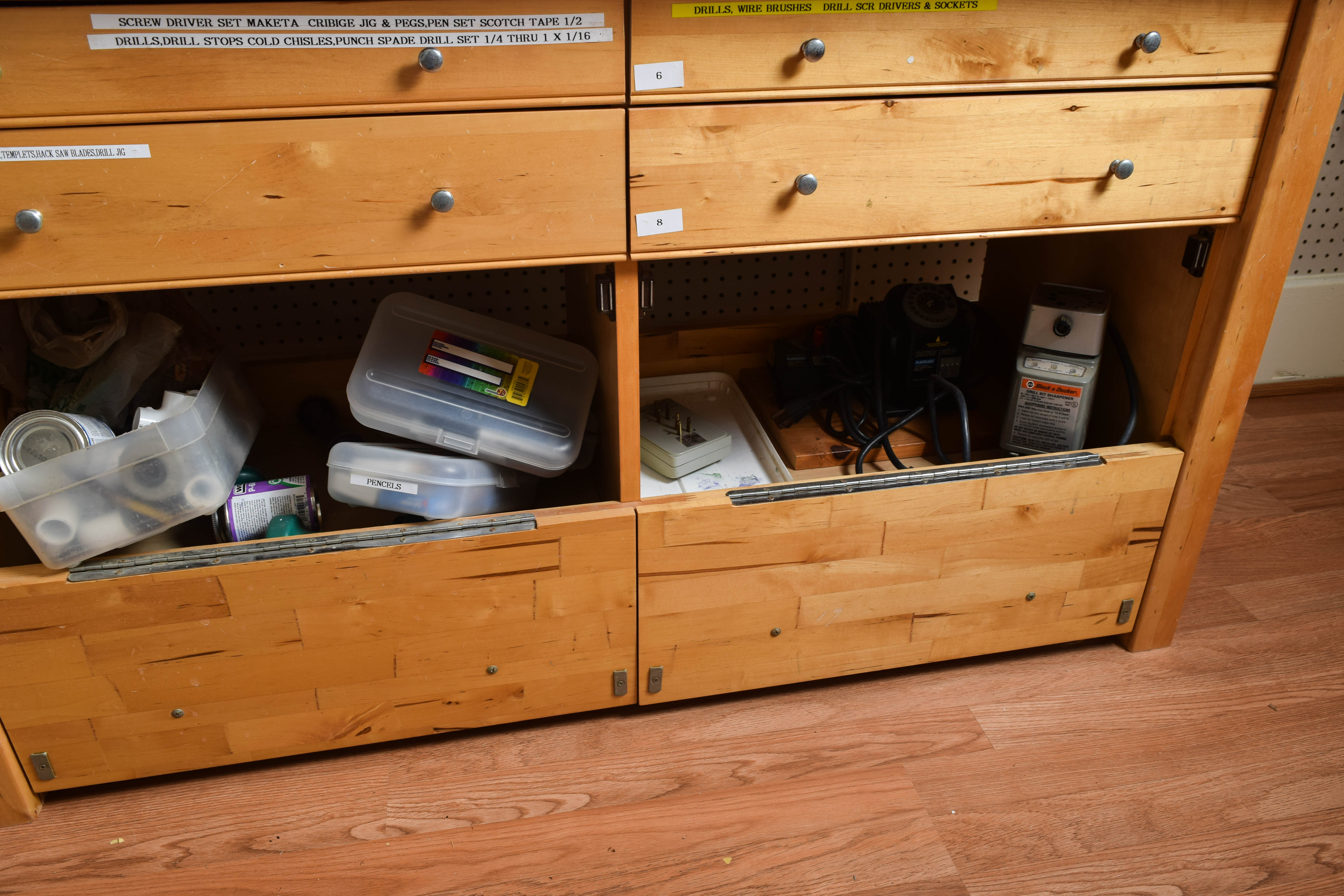 Work Bench and Wall of Assorted Tools